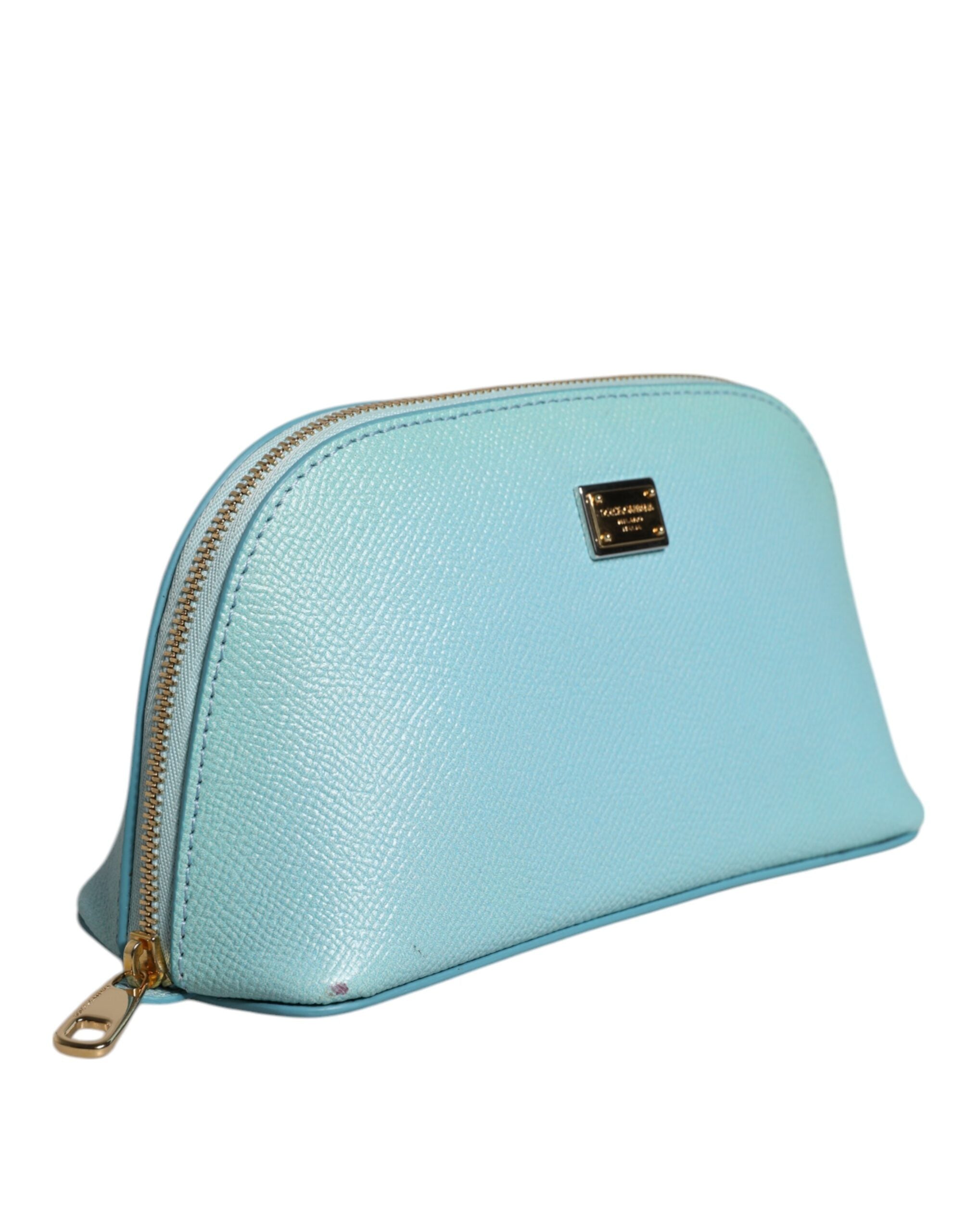 Dolce & Gabbana Light Blue Leather HandWomen's Clutch Mini Purse Pouch Women's Bag (Pre-Owned)