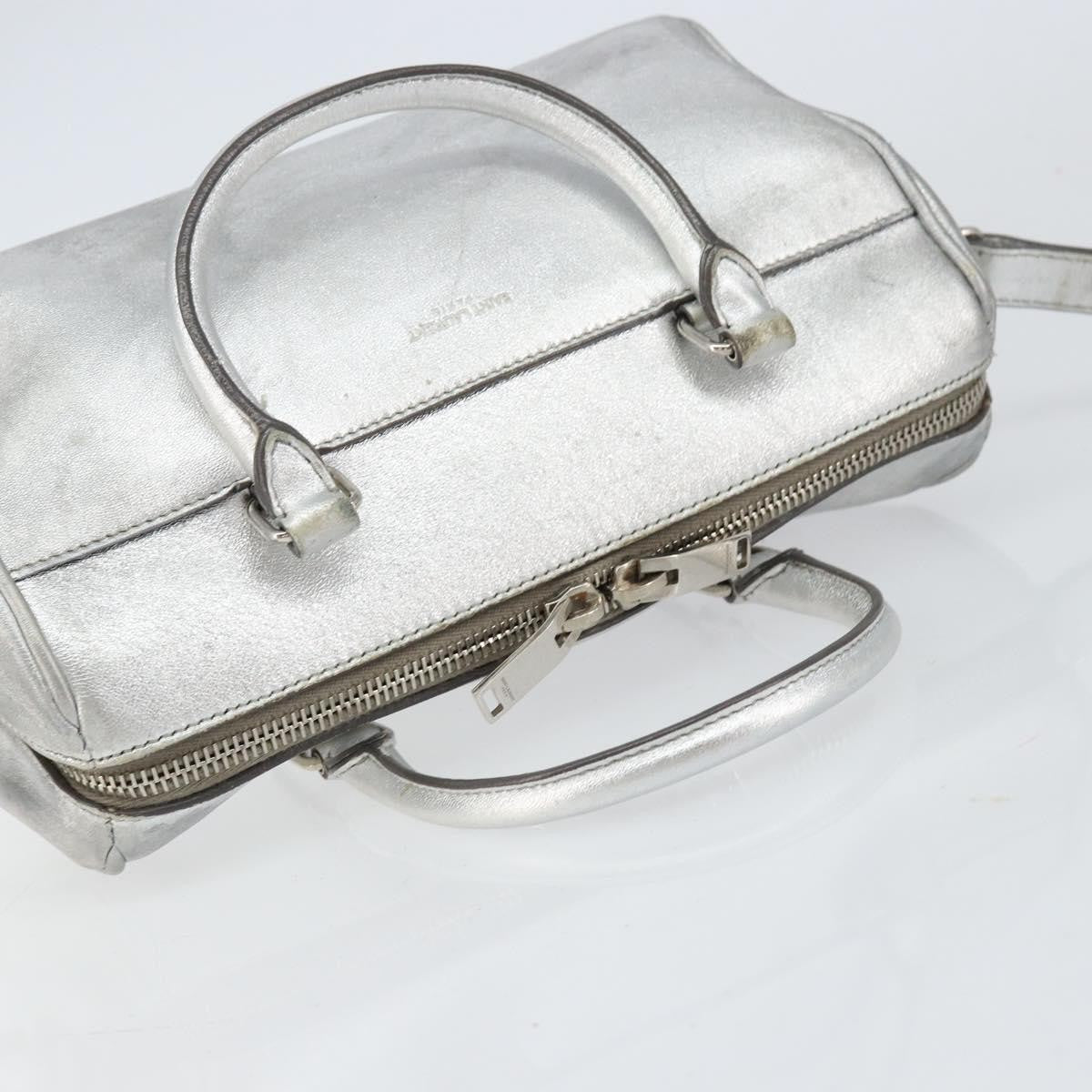 Saint Laurent Classic Duffle Leather Silver Leather Handbag (Pre-Owned)