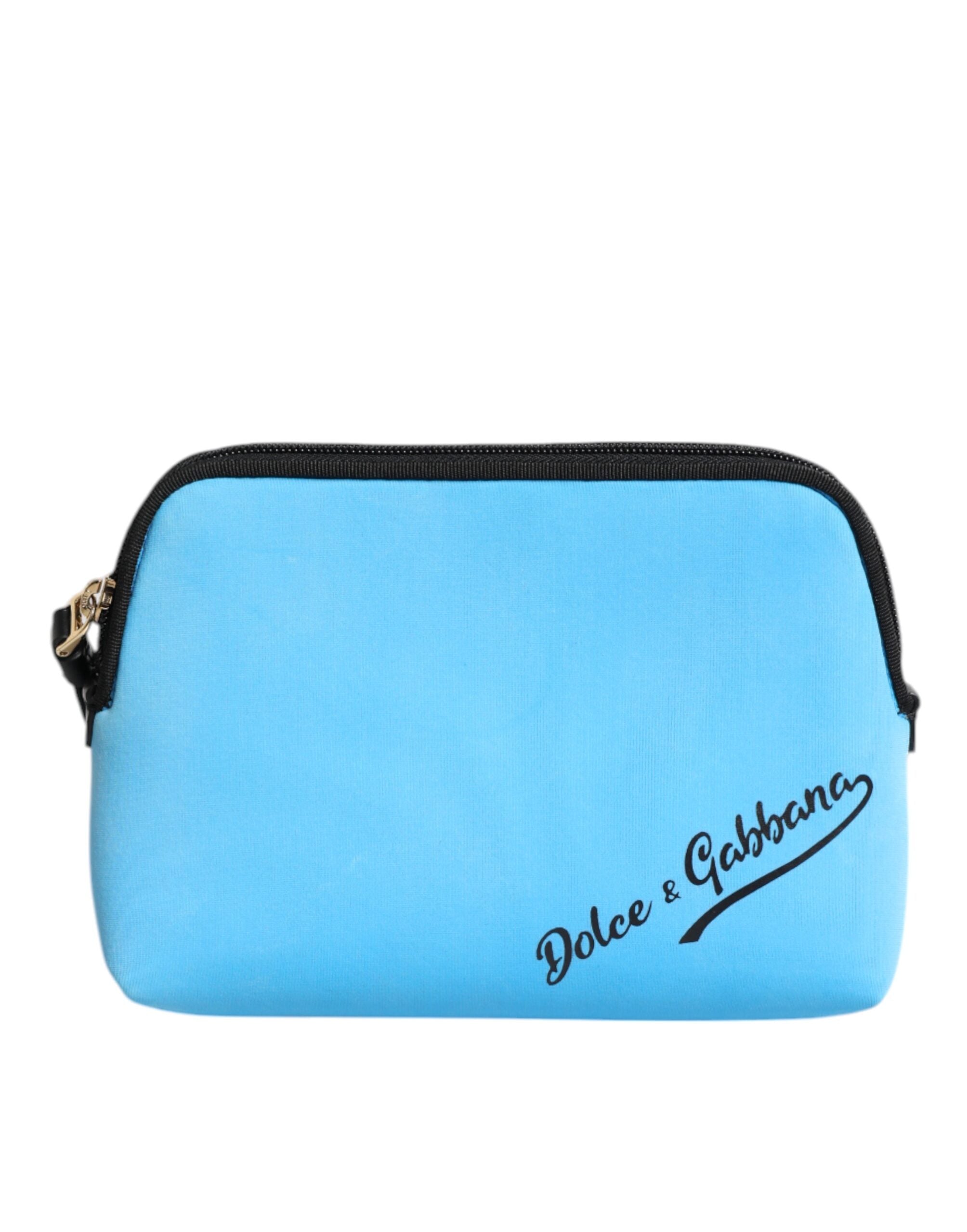 Dolce & Gabbana Blue DG Logo Print Clutch Zip Borse Pouch Women's Bag (Pre-Owned)