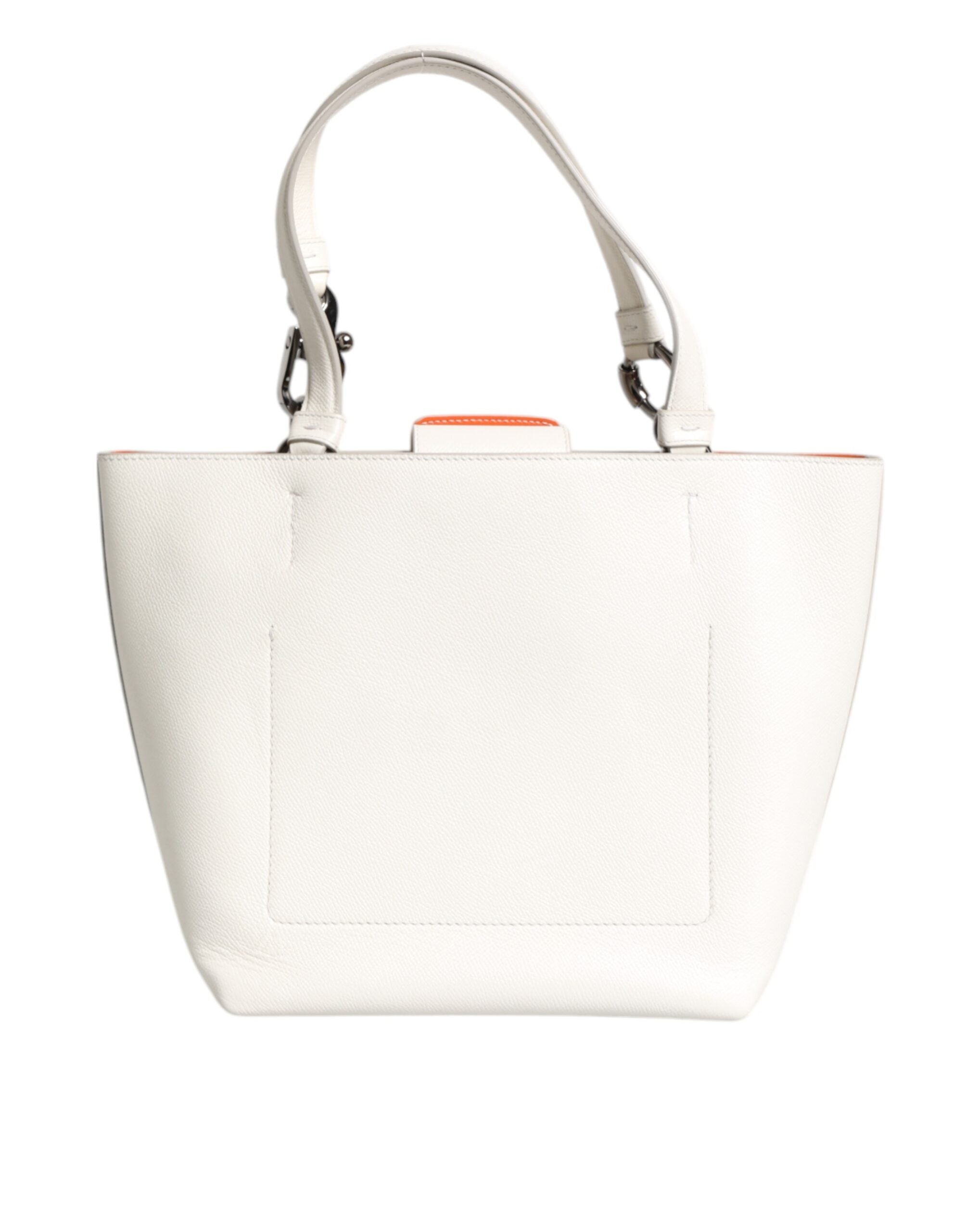Dolce & Gabbana White Leather #DG BEATRICE Top Handle Tote Women's Bag