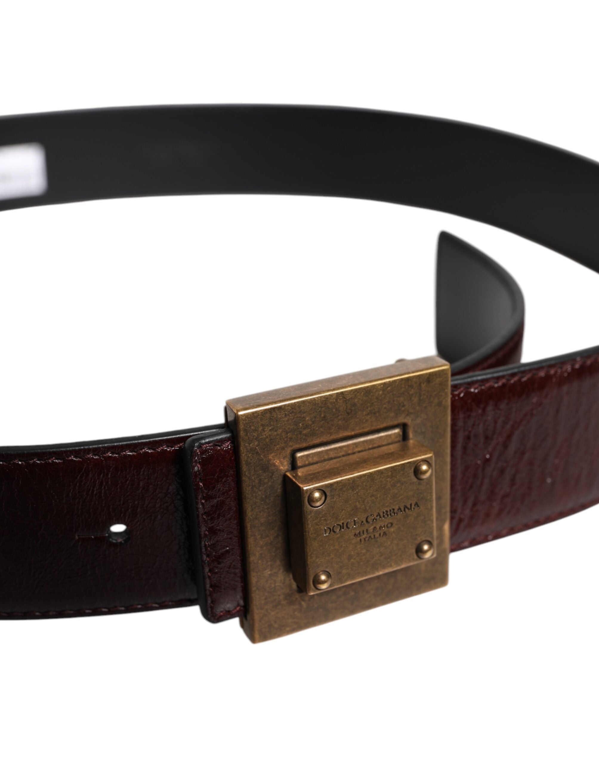 Dolce & Gabbana Brown Leather Gold Metal Buckle Classic Men's Belt (Pre-Owned)