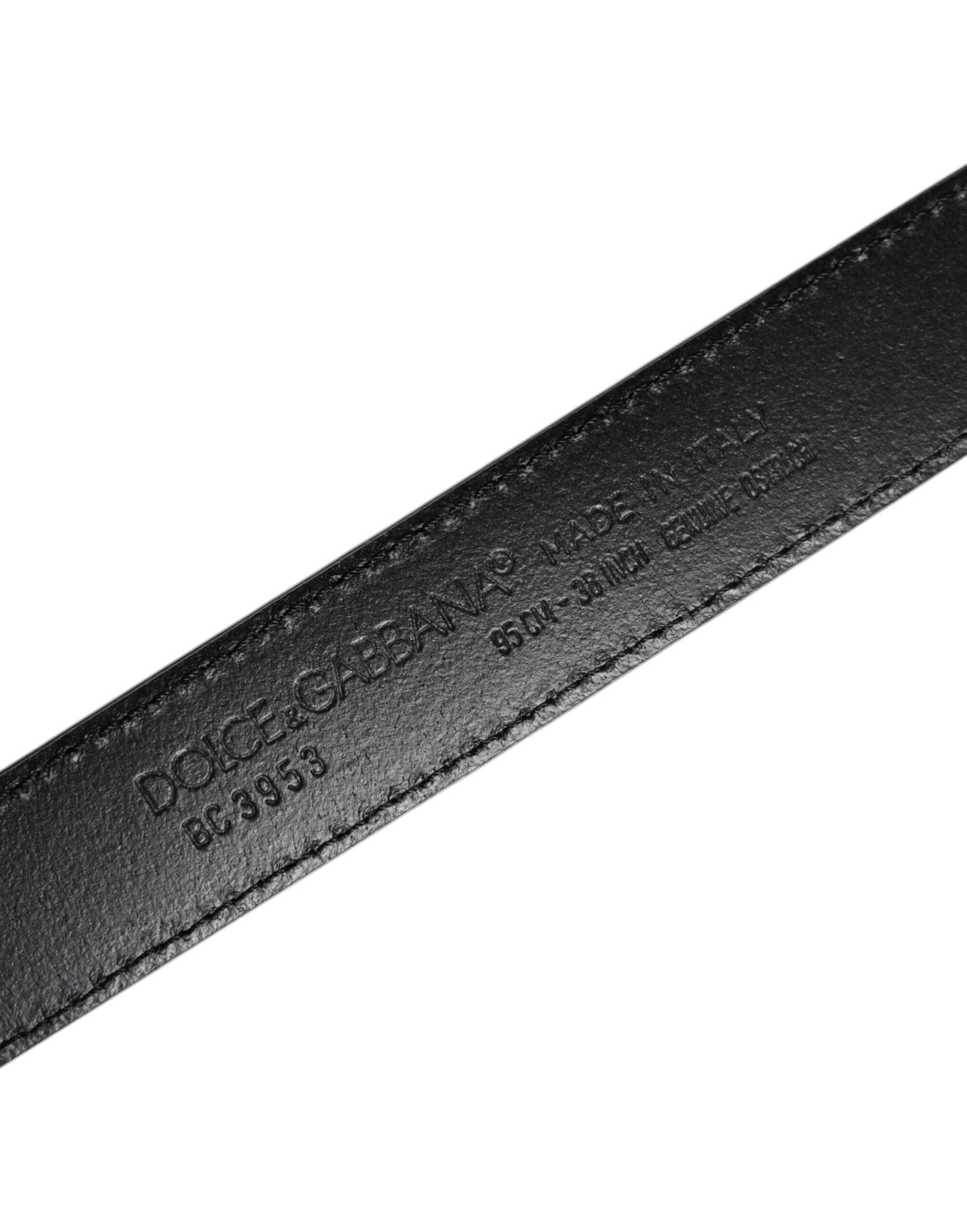 Dolce & Gabbana Green Ostrich Leather Silver Metal Buckle Women's Belt