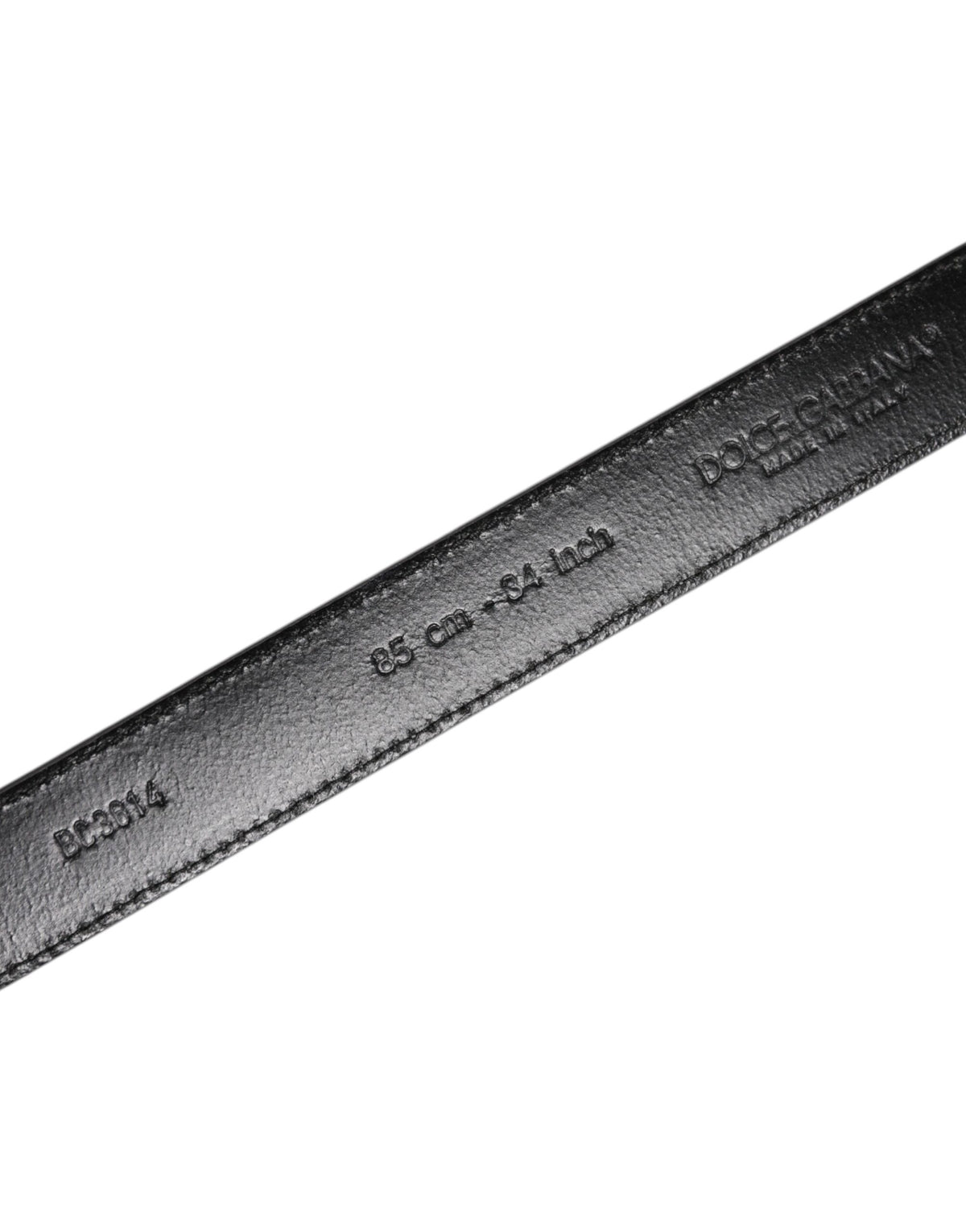Dolce & Gabbana Gray Leather Silver Tone Metal Buckle Men's Belt