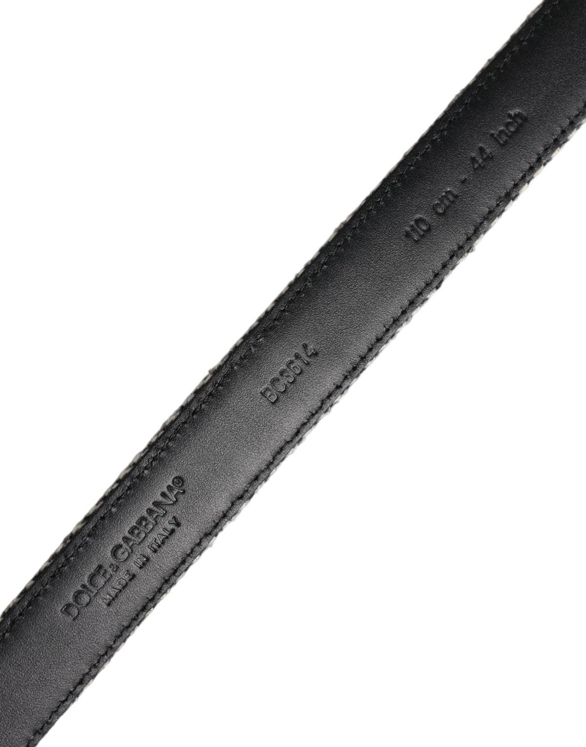 Dolce & Gabbana Black White Silver Tone Metal Buckle Men's Belt