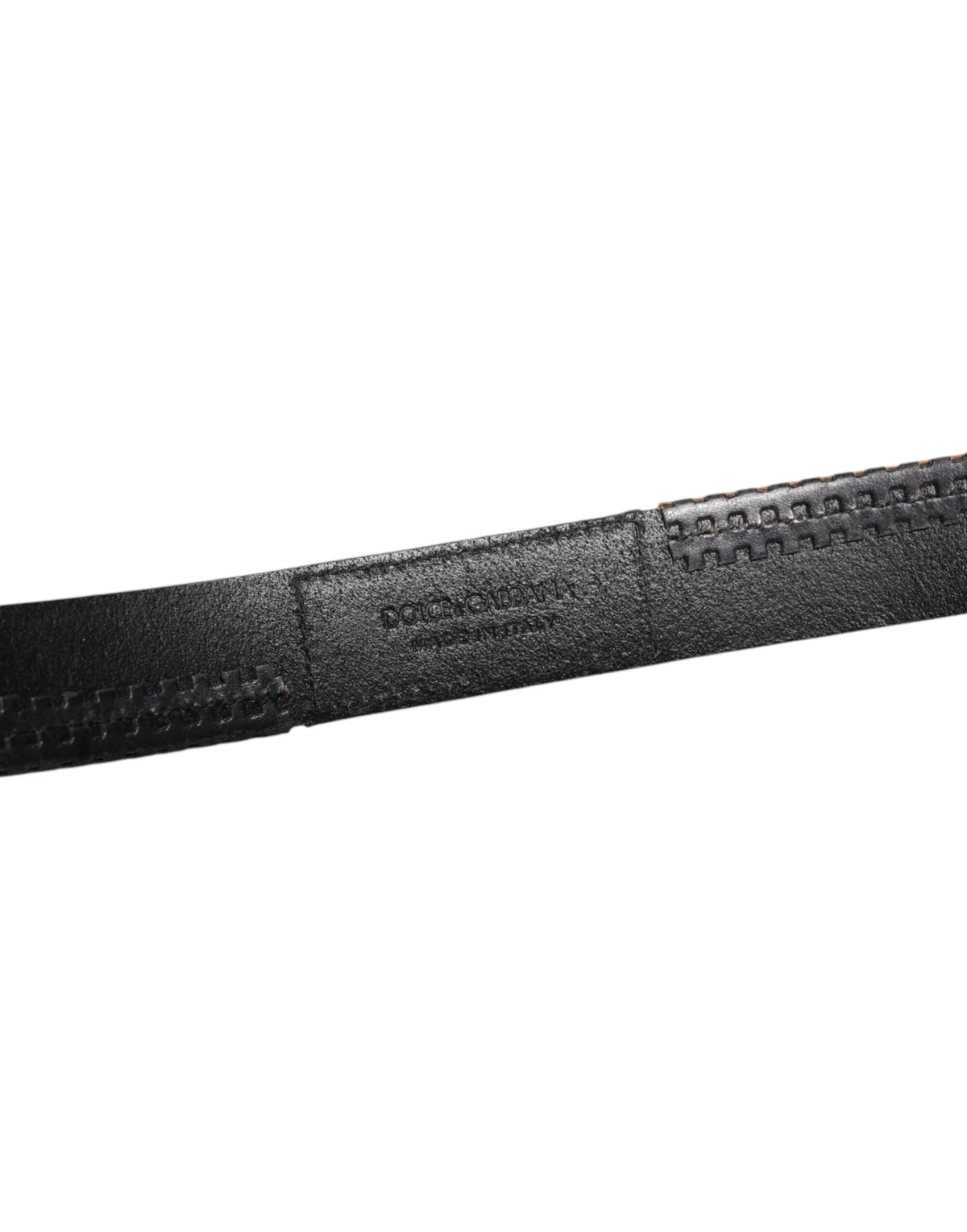 Dolce & Gabbana Black Leather Silver Tone Metal Buckle Men's Belt (Pre-Owned)