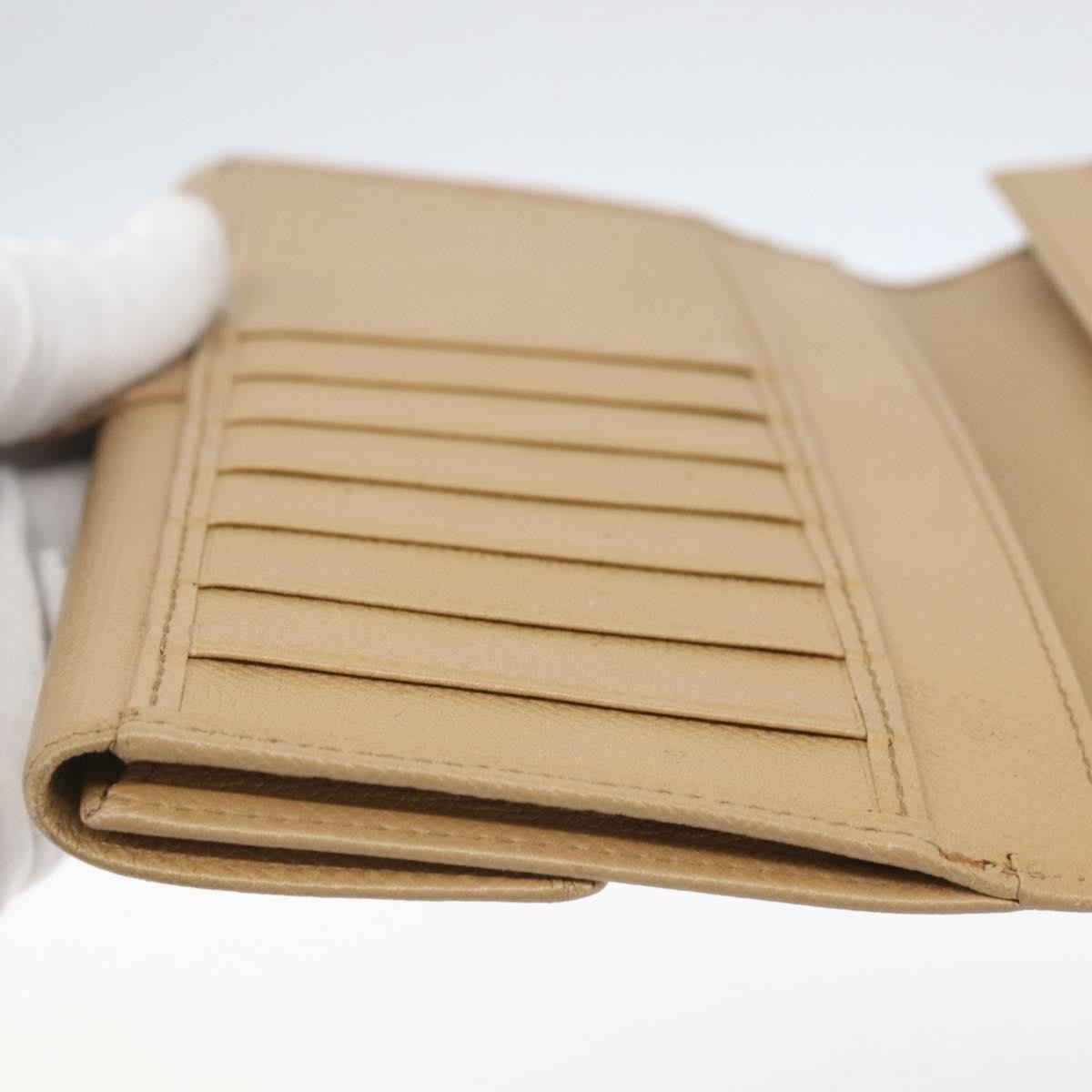 Chanel Coco Bouton Leather Beige Leather Wallets Accessory (Pre-Owned)