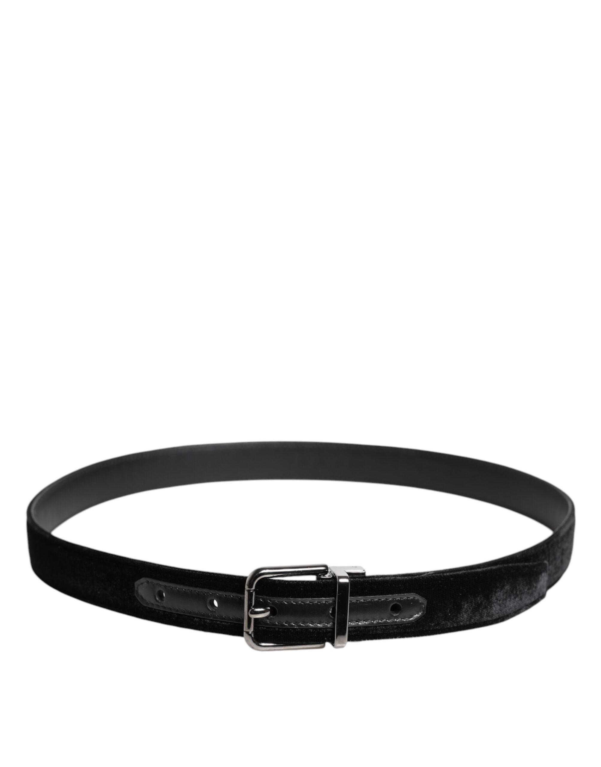 Dolce & Gabbana Black Leather Metal Buckle Classic Men's Belt