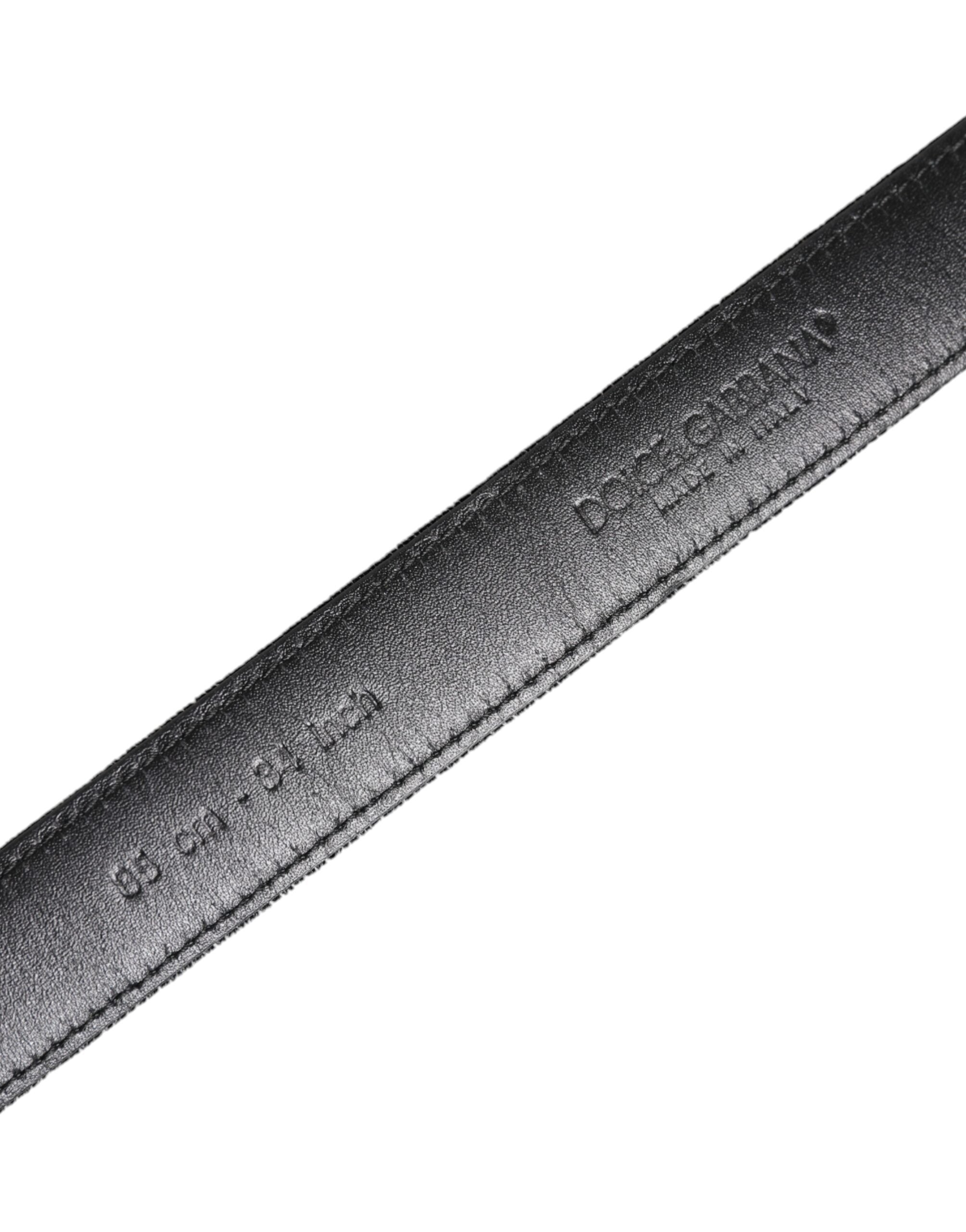 Dolce & Gabbana Black Leather Metal Buckle Classic Men's Belt