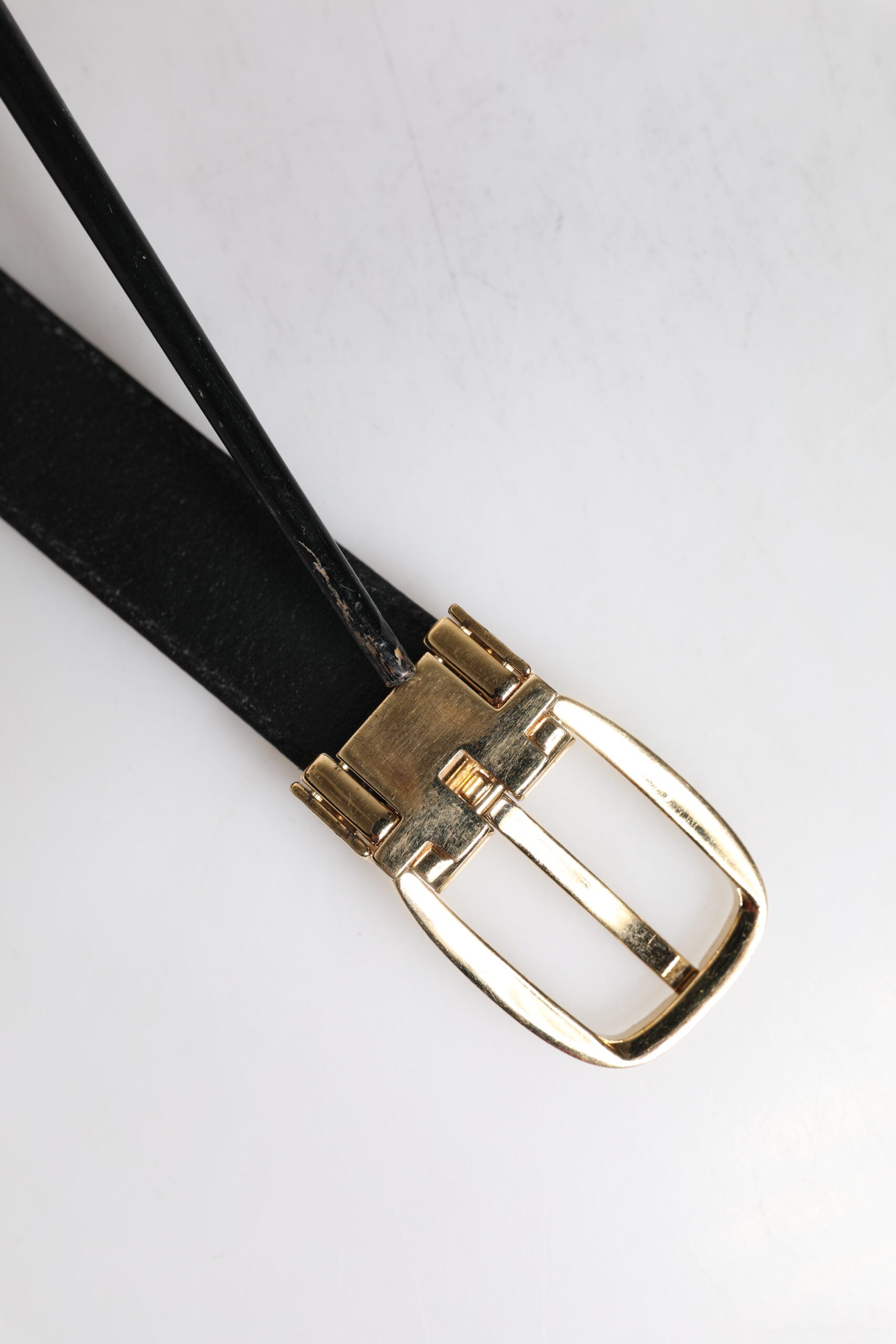 Dolce & Gabbana Blue Leather Metal Buckle Classic Men's Belt (Pre-Owned)