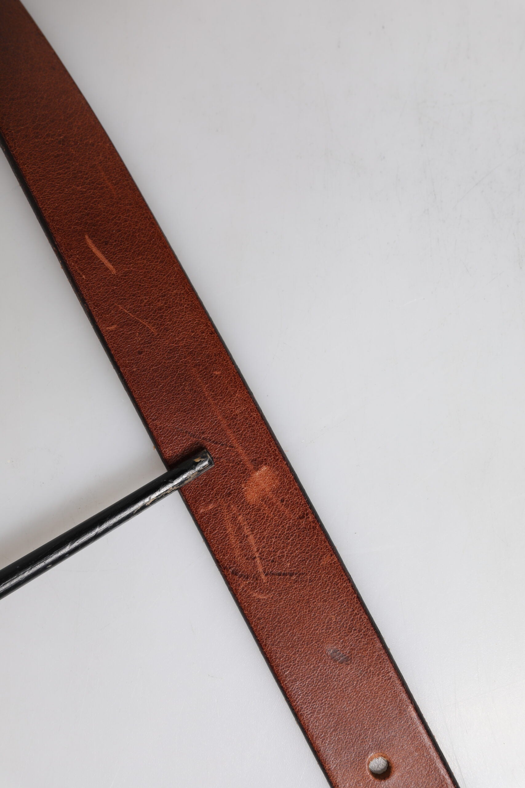 Dolce & Gabbana Brown Leather Metal Buckle Classic Men's Belt (Pre-Owned)