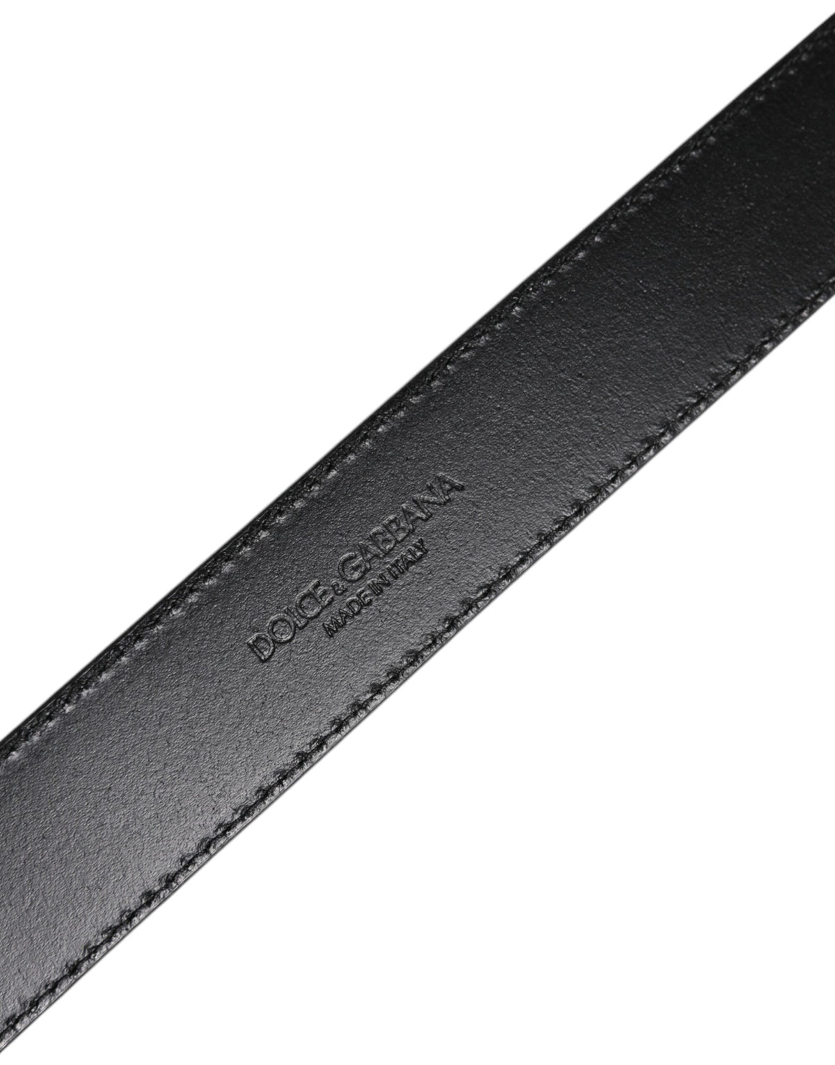 Dolce & Gabbana Silver Leather Classic Metal Logo Buckle Men's Belt (Pre-Owned)