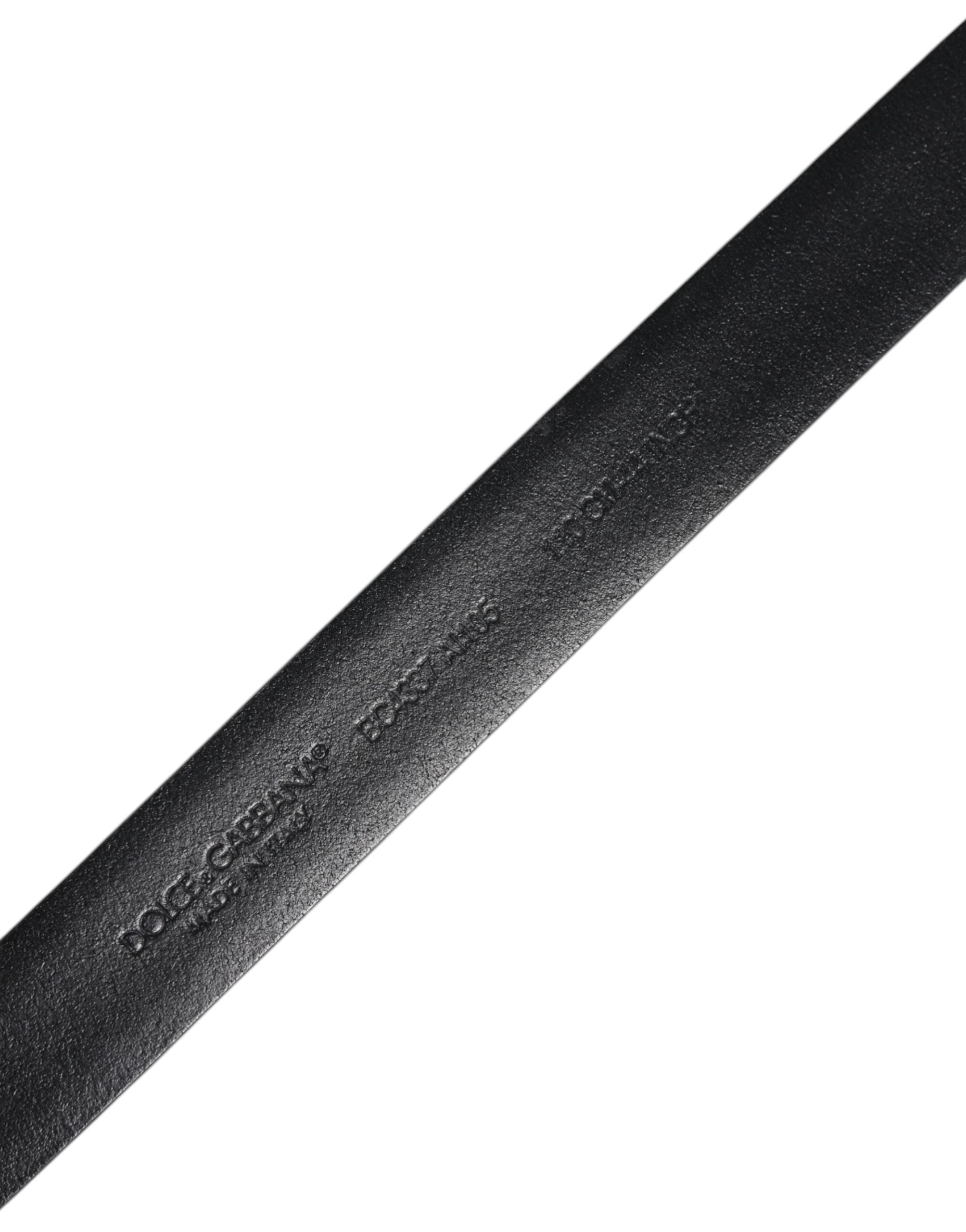 Dolce & Gabbana Black Solid Leather Classic Waist Buckle Women's Belt (Pre-Owned)