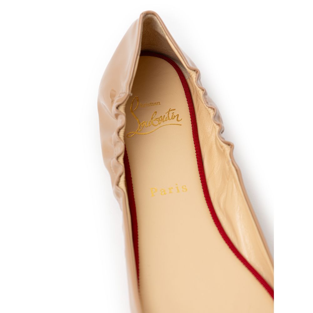 Christian Louboutin Beige Patent Leather Ballet Women's Flat