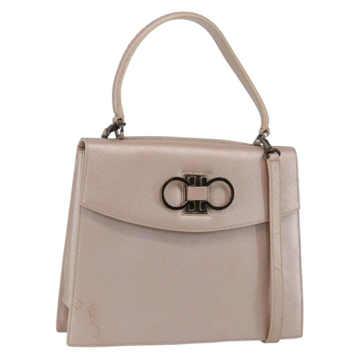 Salvatore Ferragamo Gancini Leather Pink Leather Handbag (Pre-Owned)