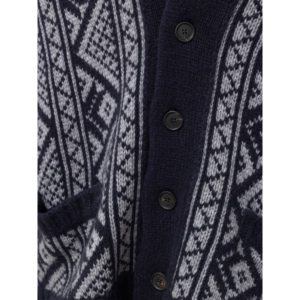 Cruciani Bicolor Cashmere Men's Cardigan