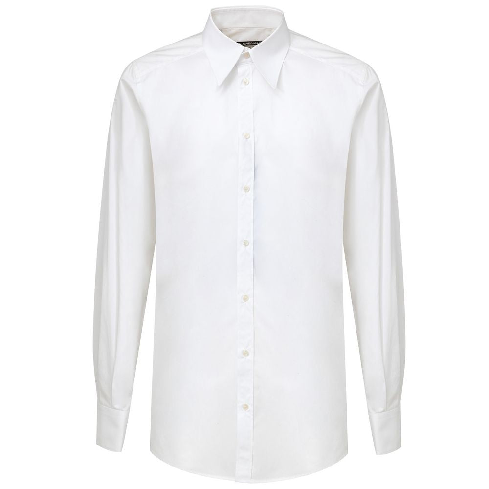 Dolce & Gabbana White Cotton Dress Men's Shirt
