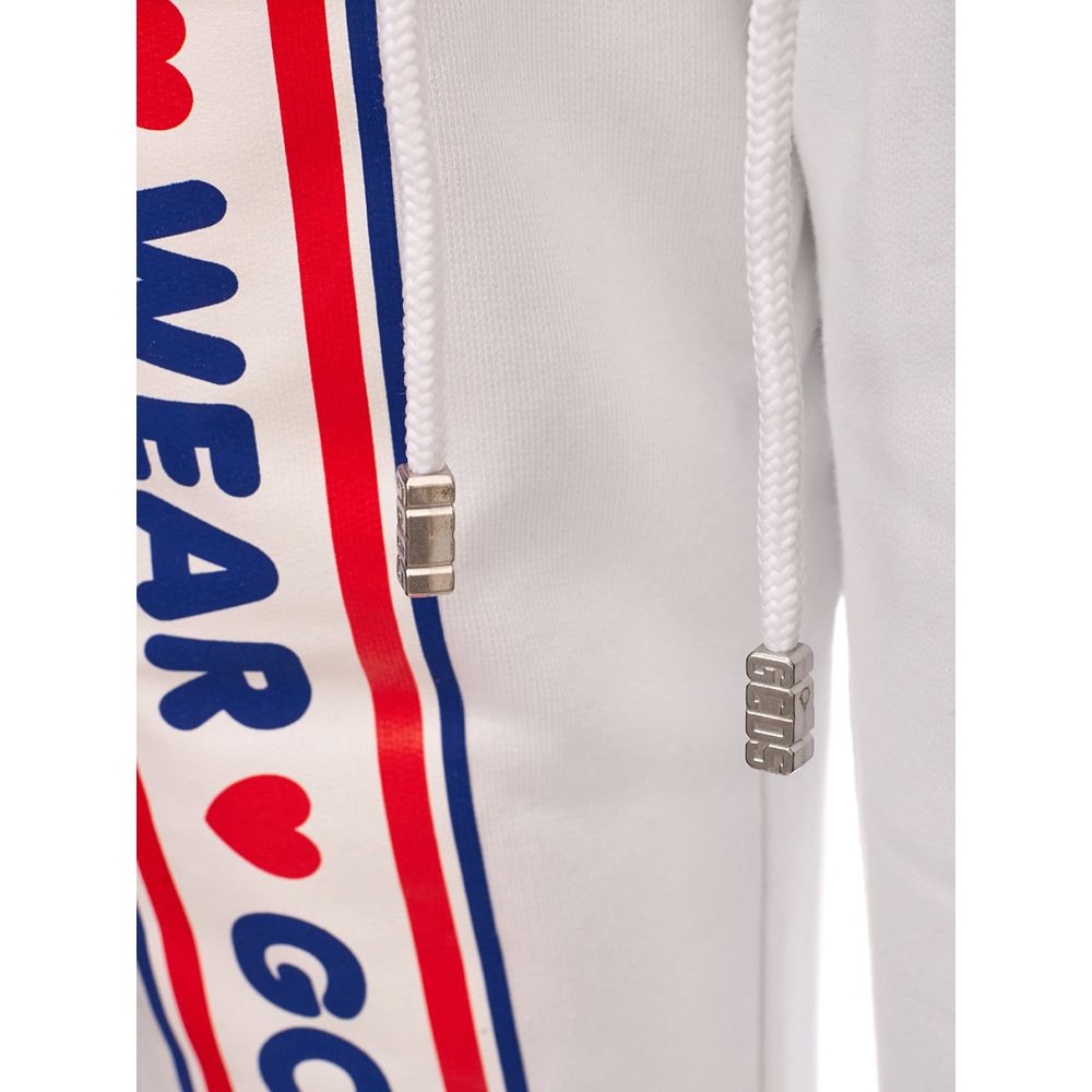 GCDS White Cotton Joggers (Workout Women's Pants)