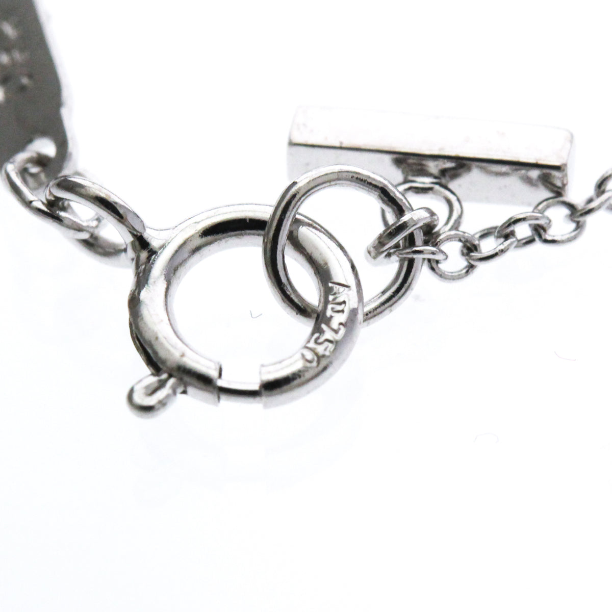 Tiffany & Co. T Smile Pendant 18K White Gold Silver White_Gold Necklace Jewelry (Pre-Owned)