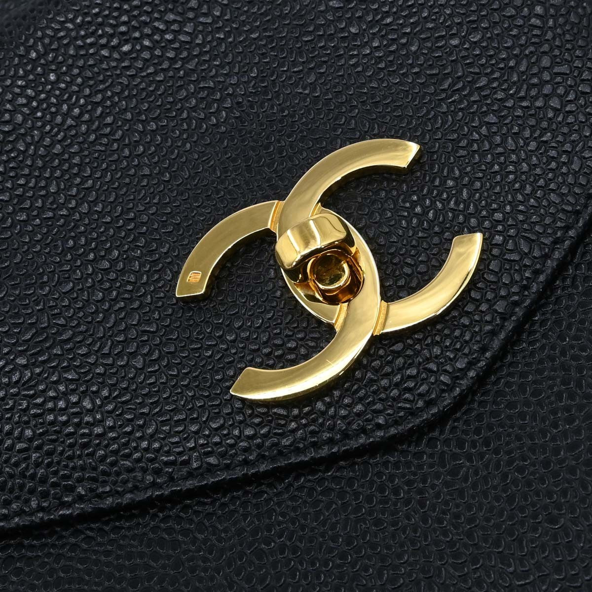 Chanel Vintage Front Pocket Tote Quilted Leather Black Leather Tote Bag Bag (Pre-Owned)