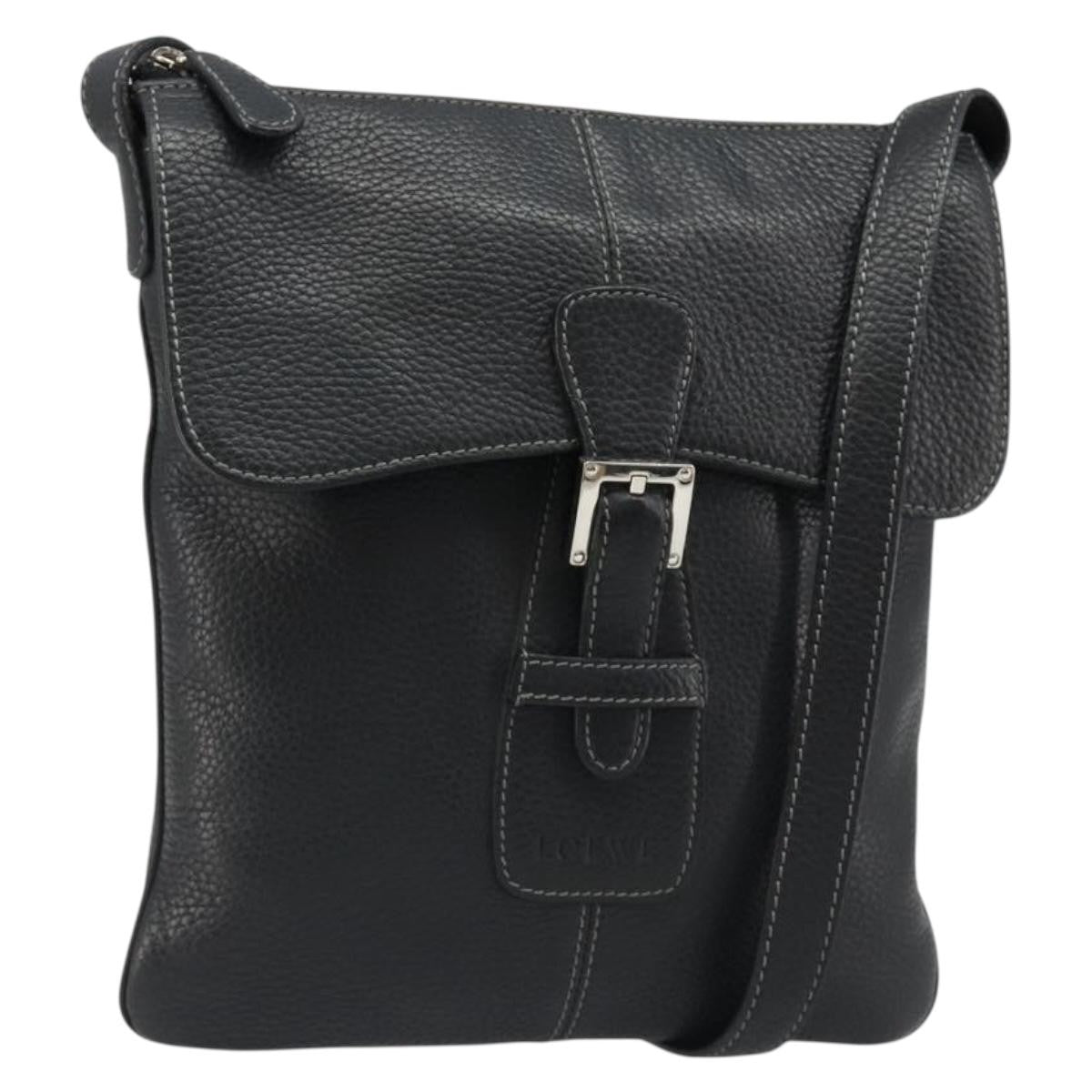 Loewe Vintage Leather Black Leather Shoulder Bag Bag (Pre-Owned)