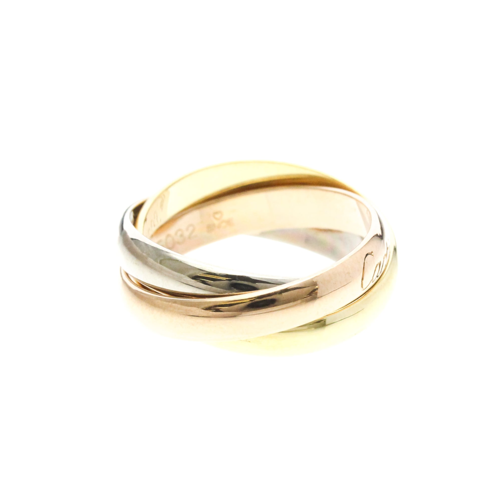 Cartier Trinity 18K Tricolor Gold Gold Gold Ring Jewelry (Pre-Owned)