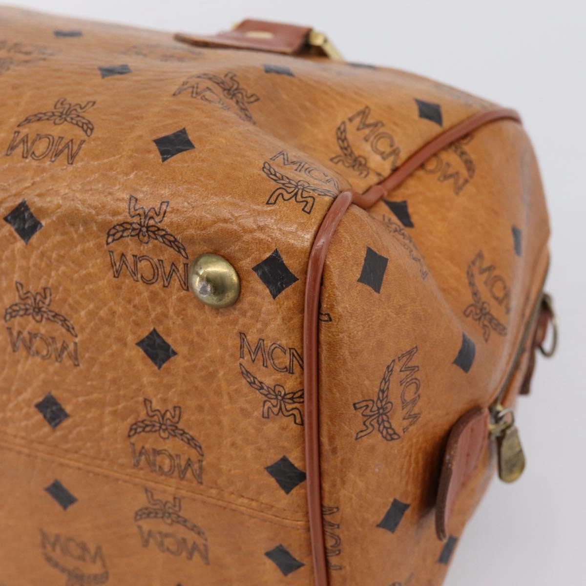 MCM Vicetos Leather Brown Leather Travel Bag Bag (Pre-Owned)