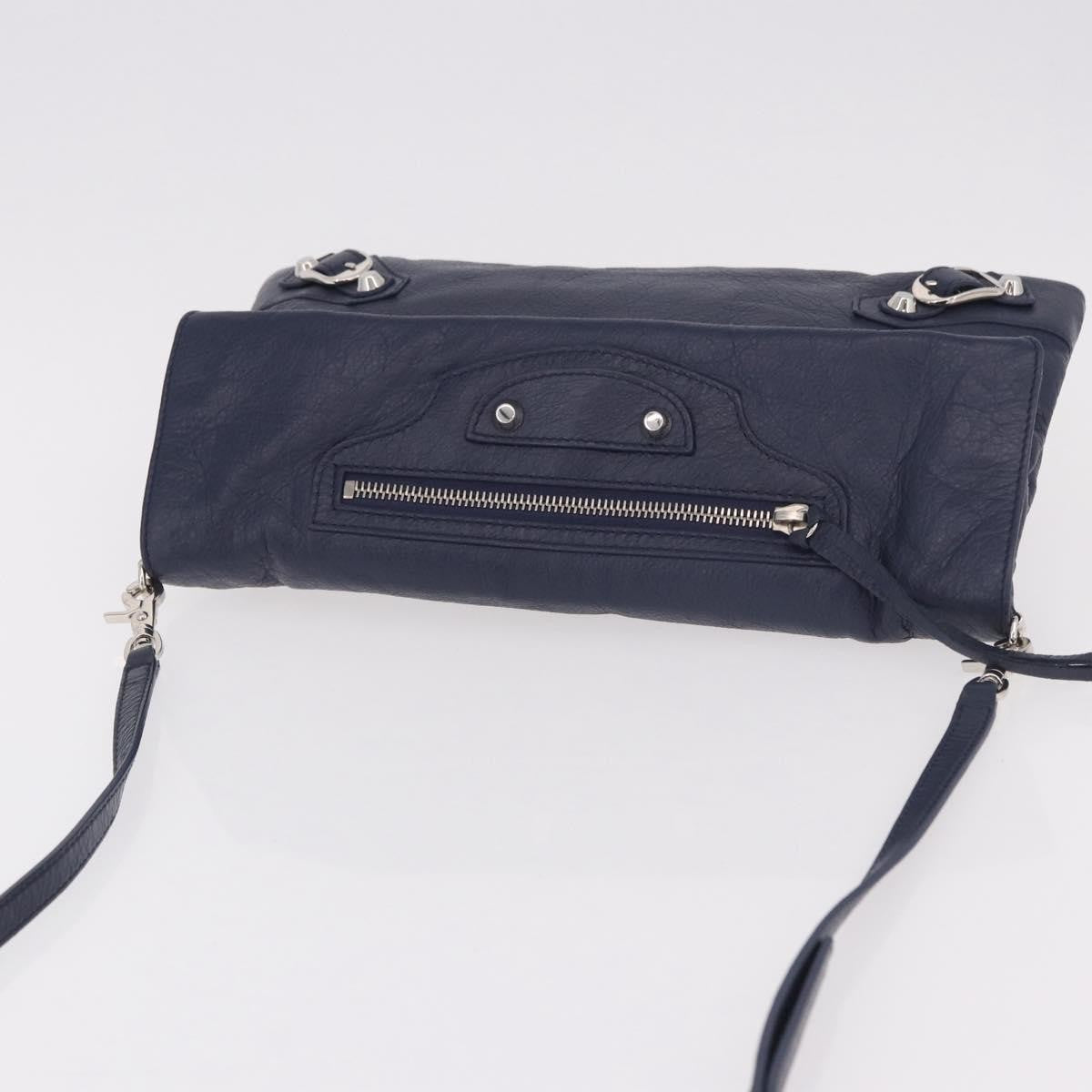 Balenciaga Classic Studs Envelope Strap Clutch Leather Navy Leather Clutche & Pouche Bag (Pre-Owned)