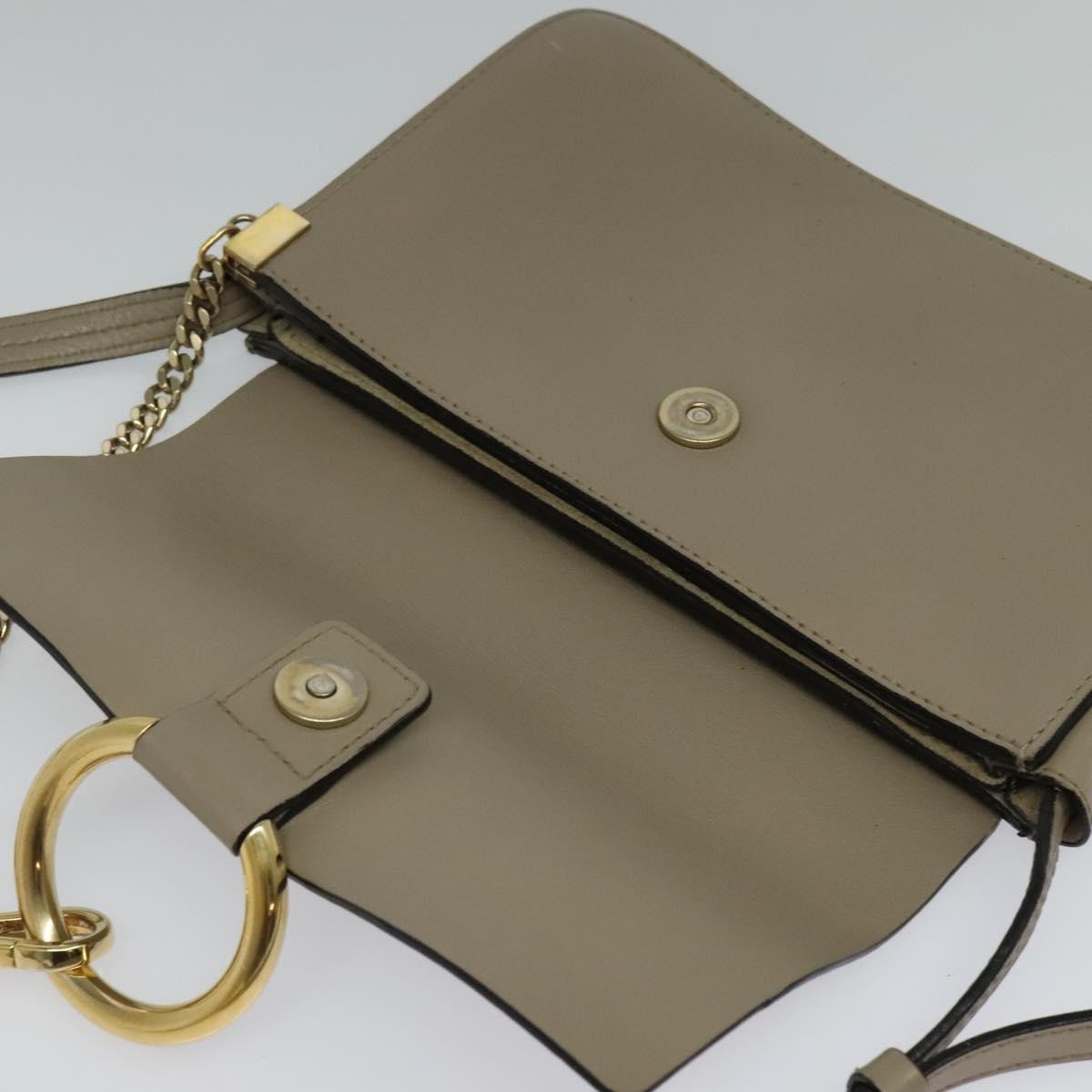 Chloe Faye Leather And Suede Gray Suede Shoulder Bag Bag (Pre-Owned)