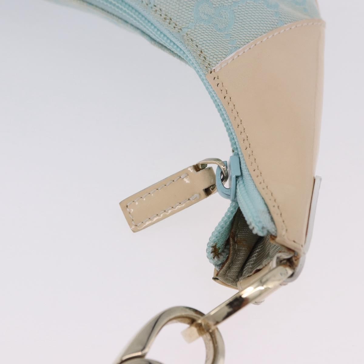 Gucci Vintage Zip Hobo Gg Canvas And Patent Blue Canvas Shoulder Bag Bag (Pre-Owned)
