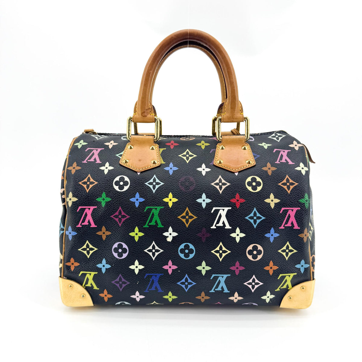 Louis Vuitton Speedy Monogram Multicolor Black Canvas Handbag (Pre-Owned)