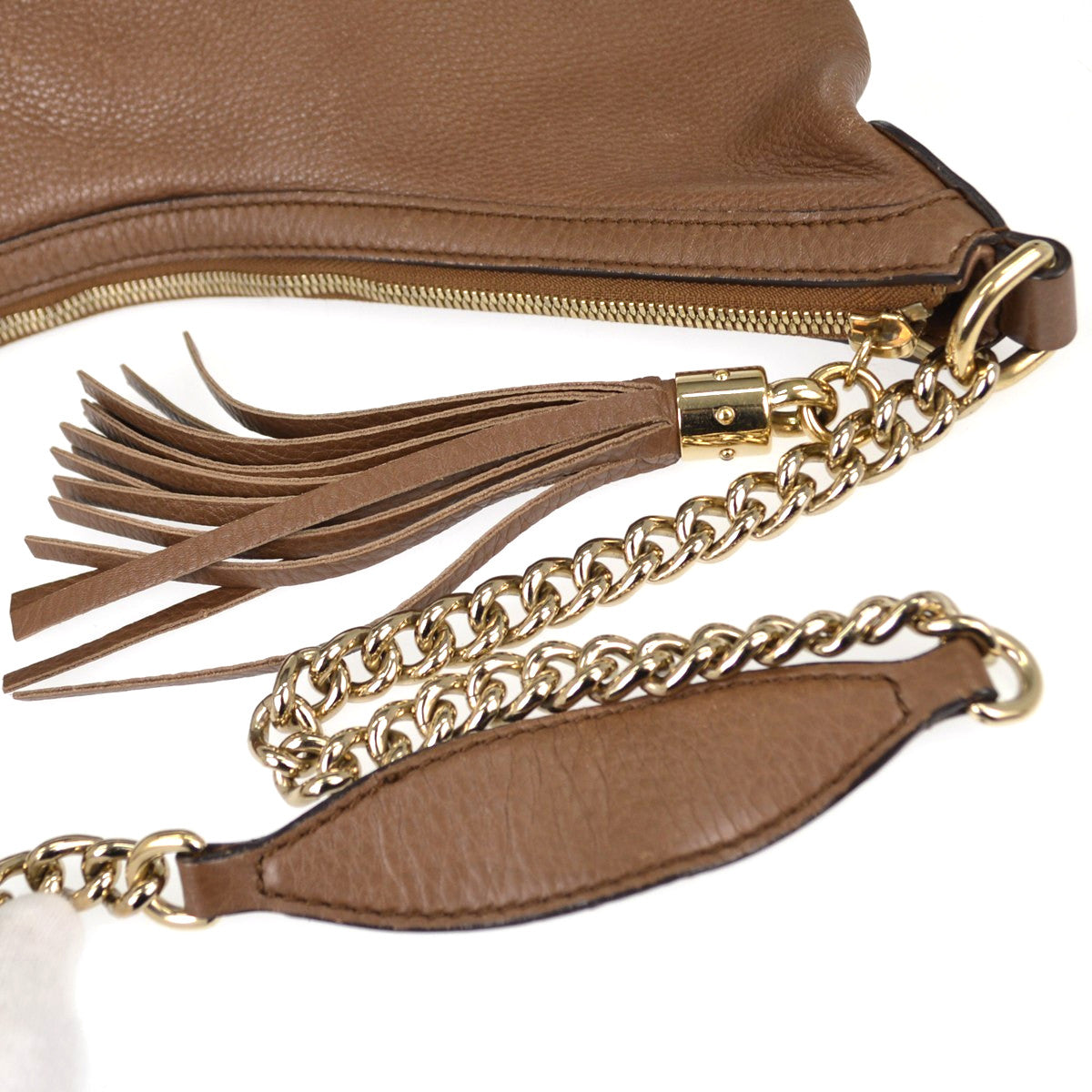 Gucci Soho Chain Hobo Leather Brown Leather Shoulder Bag Bag (Pre-Owned)