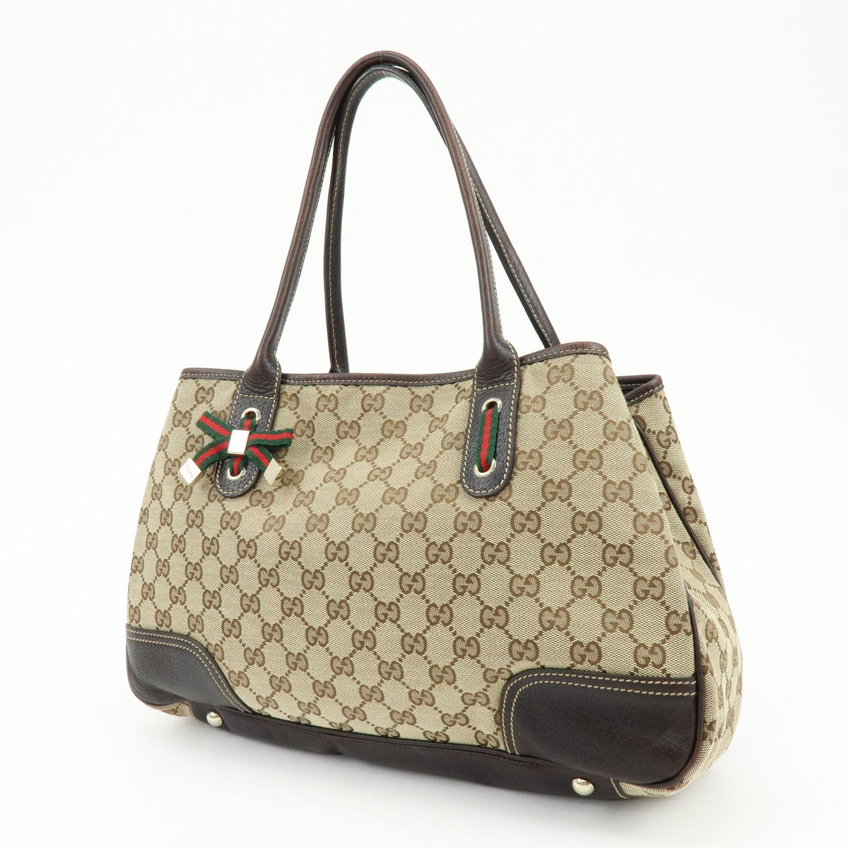 Gucci Princy Gg Canvas Beige Canvas Tote Bag Bag (Pre-Owned)