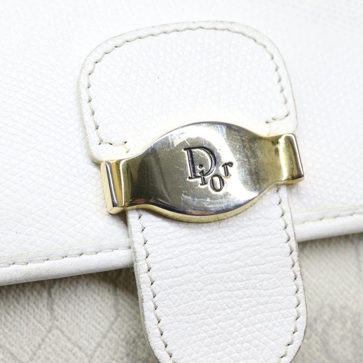 Christian Dior Vintage Honeycomb Canvas White Canvas Shoulder Bag Bag (Pre-Owned)