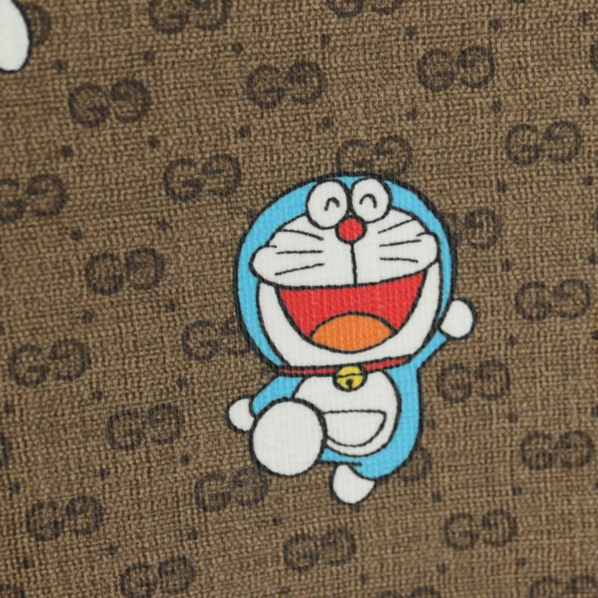 Gucci Doraemon Tote Printed Mini Gg Coated Canvas Beige Canvas Tote Bag Bag (Pre-Owned)