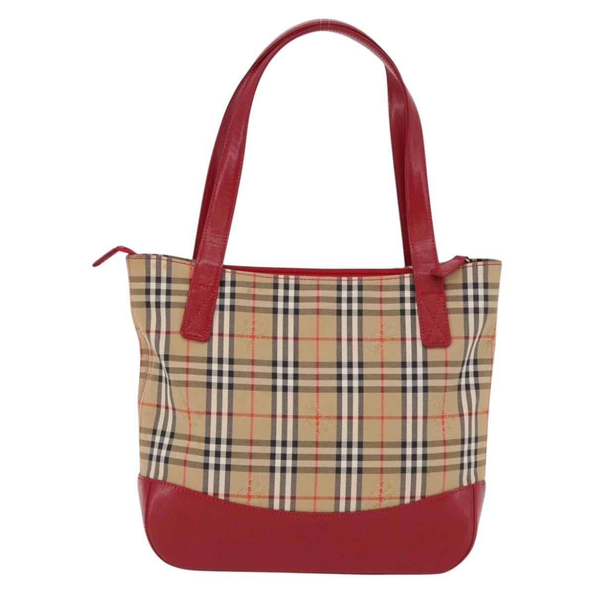 Burberry Nova Check Nova Check Canvas And Leather Beige Canvas Handbag (Pre-Owned)