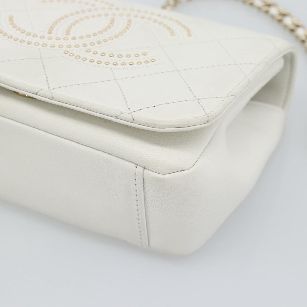 Chanel Beauty Begins Flap Quilted Lambskin White Leather Shoulder Bag Bag (Pre-Owned)