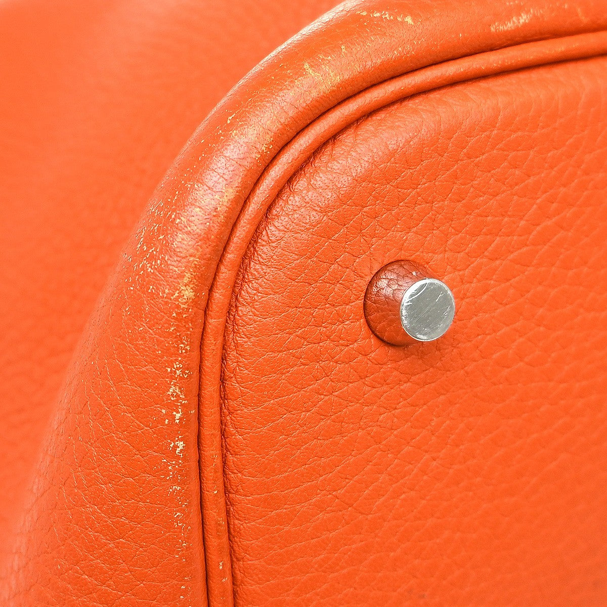 Hermes Picotin Clemence Orange Leather Handbag (Pre-Owned)