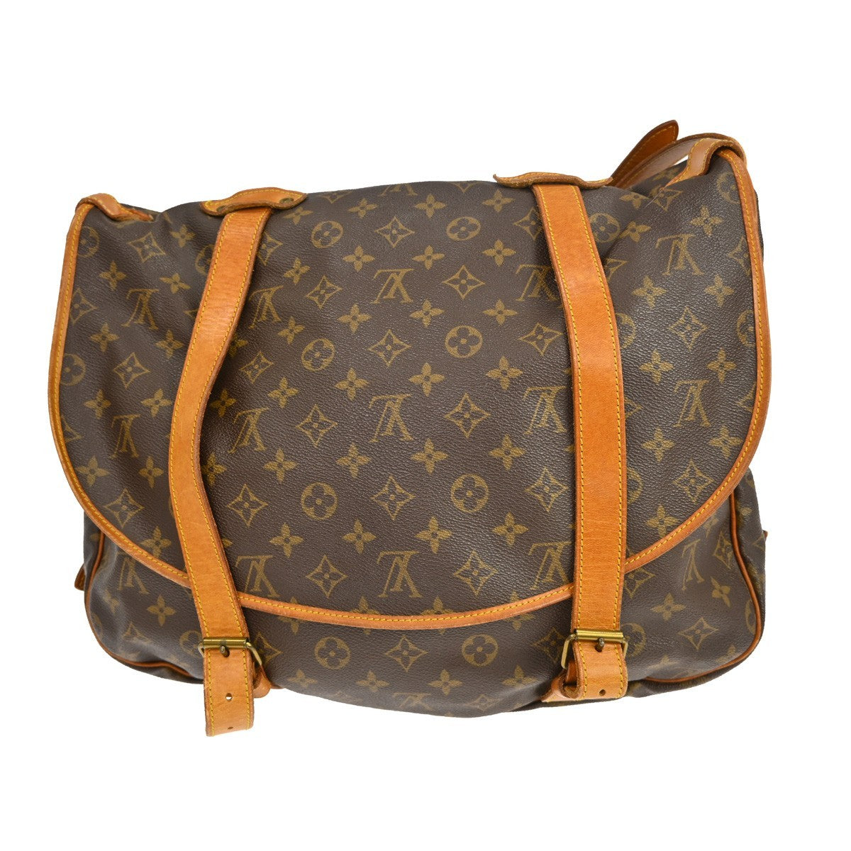 Louis Vuitton Saumur Monogram Canvas Brown Canvas Shoulder Bag Bag (Pre-Owned)