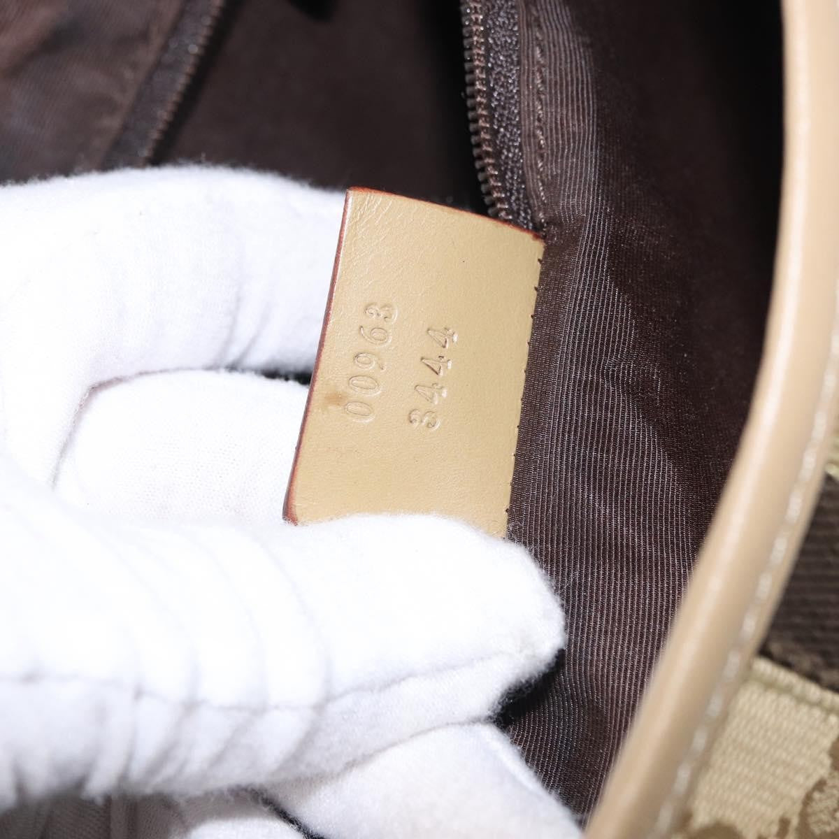Gucci Jackie Canvas Beige Canvas Handbag (Pre-Owned)