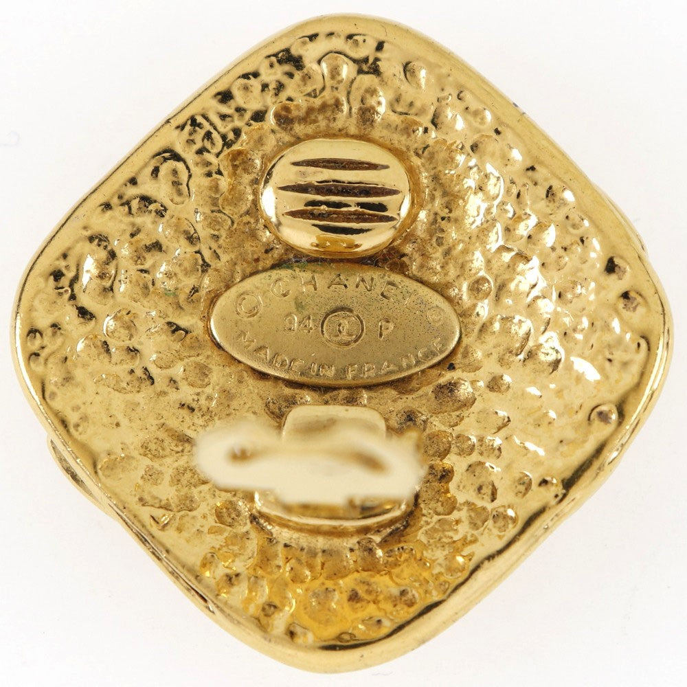 Chanel Vintage Cc Clip-On Metal Gold Gold_Plated Earrings Jewelry (Pre-Owned)