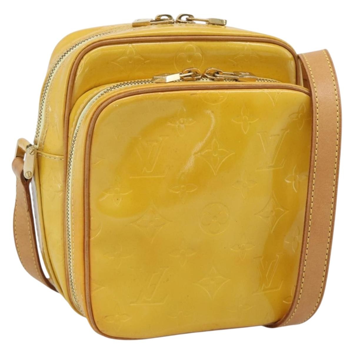 Louis Vuitton Wooster Monogram Vernis Yellow Patent_Leather Handbag (Pre-Owned)