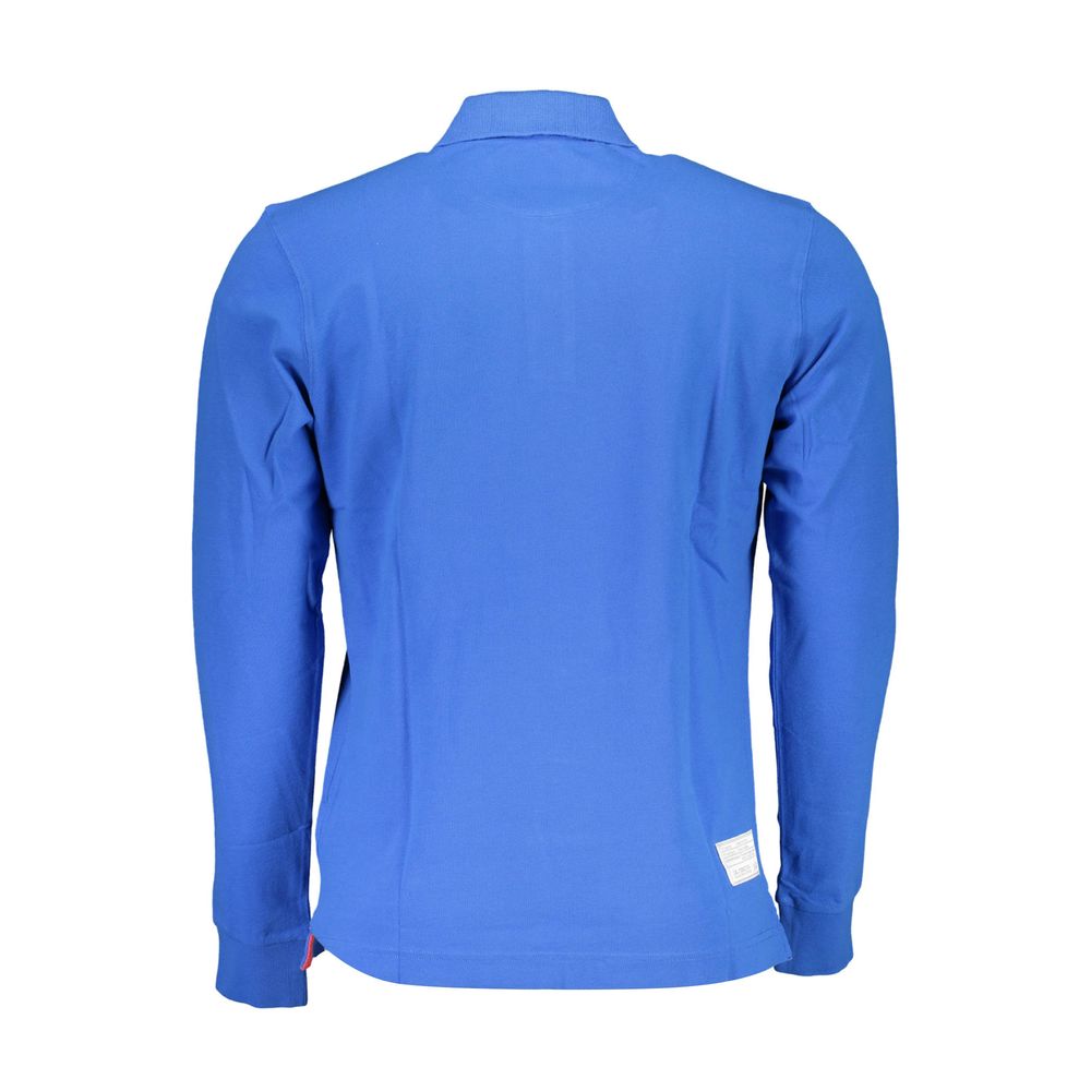 La Martina Elegant Long-Sleeved Polo in Chic Men's Blue