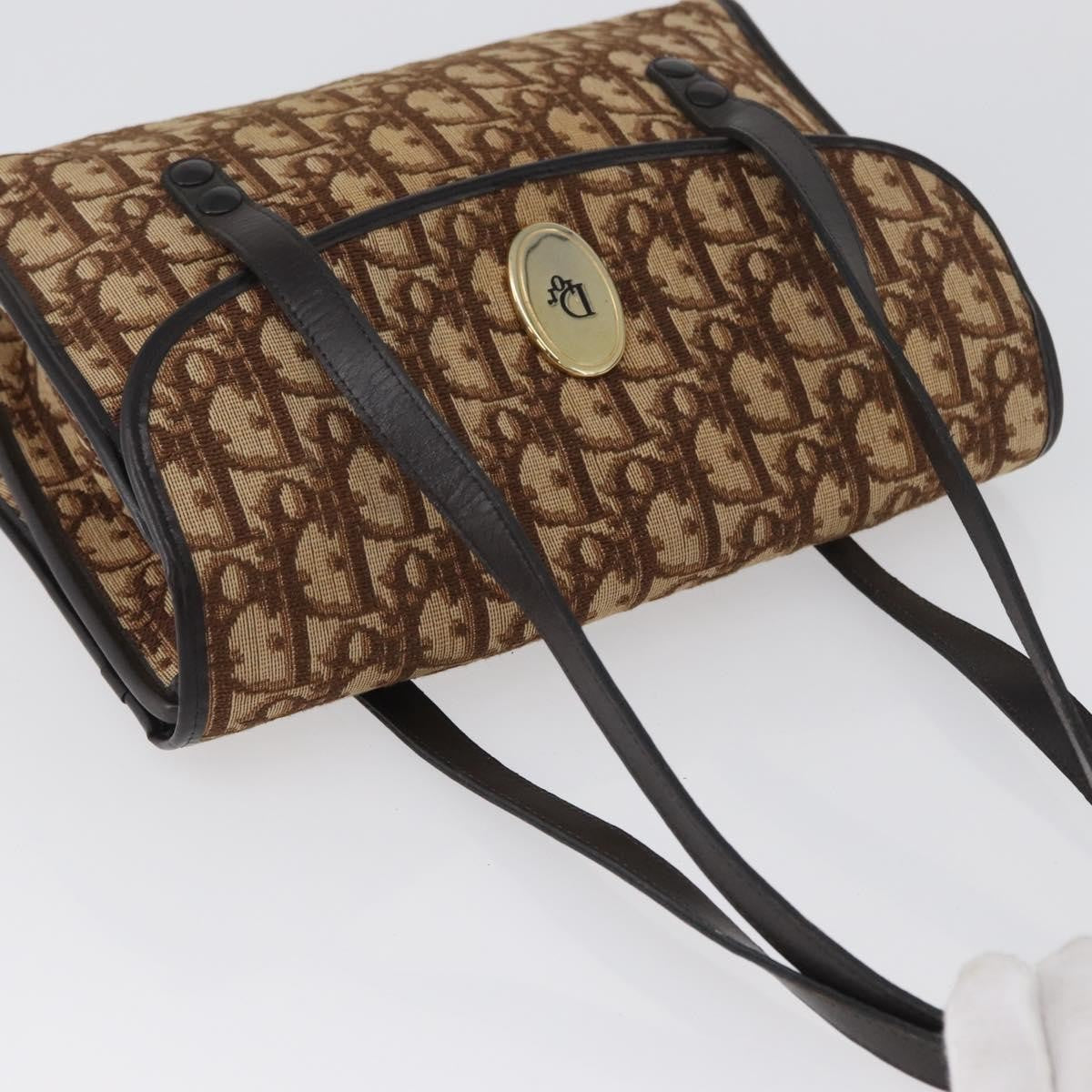 Christian Dior Trotter Canvas Beige Canvas Shoulder Bag Bag (Pre-Owned)
