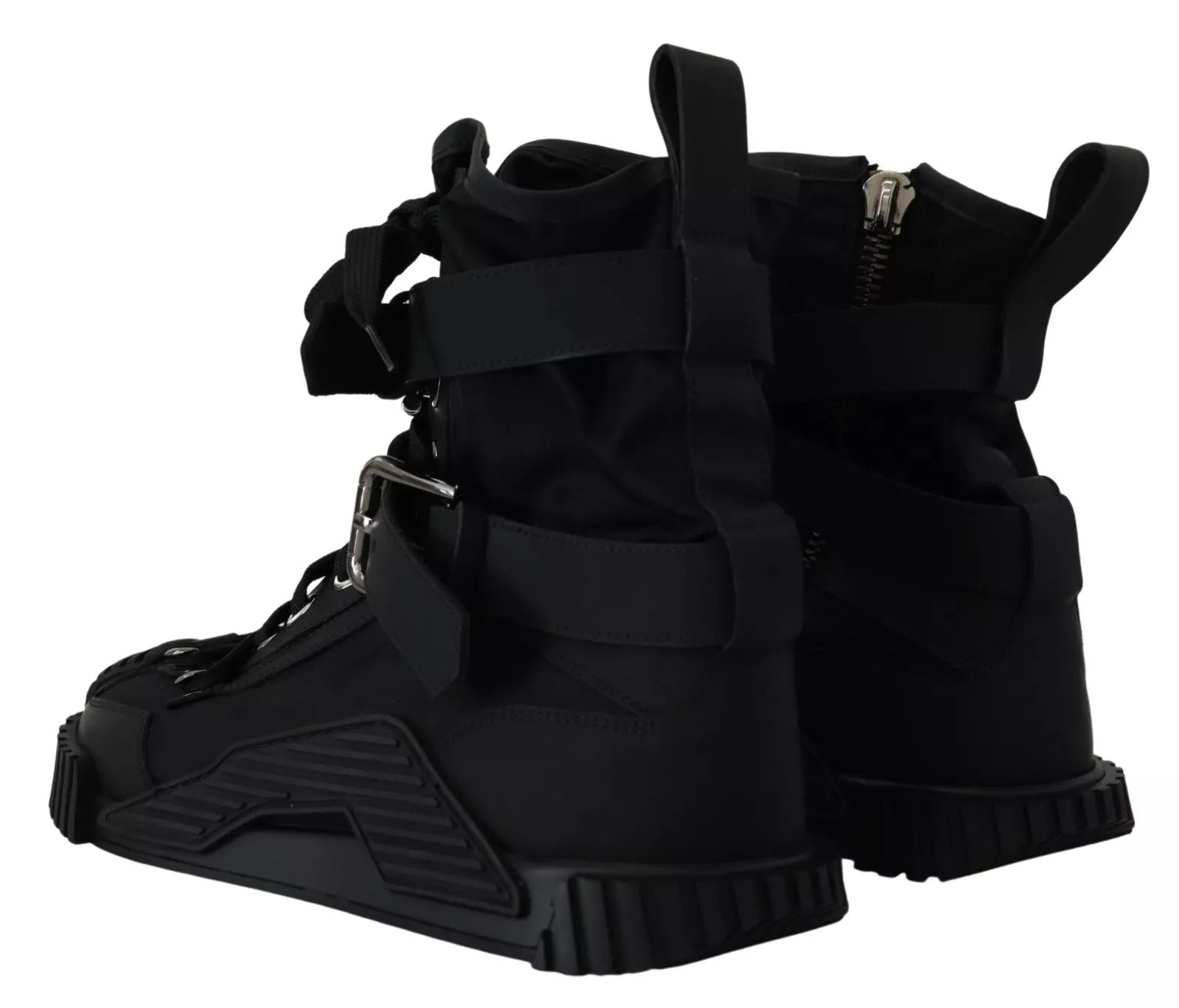 Dolce & Gabbana Black Nylon High Top Sorrento Sneakers Women's Shoes (Pre-Owned)