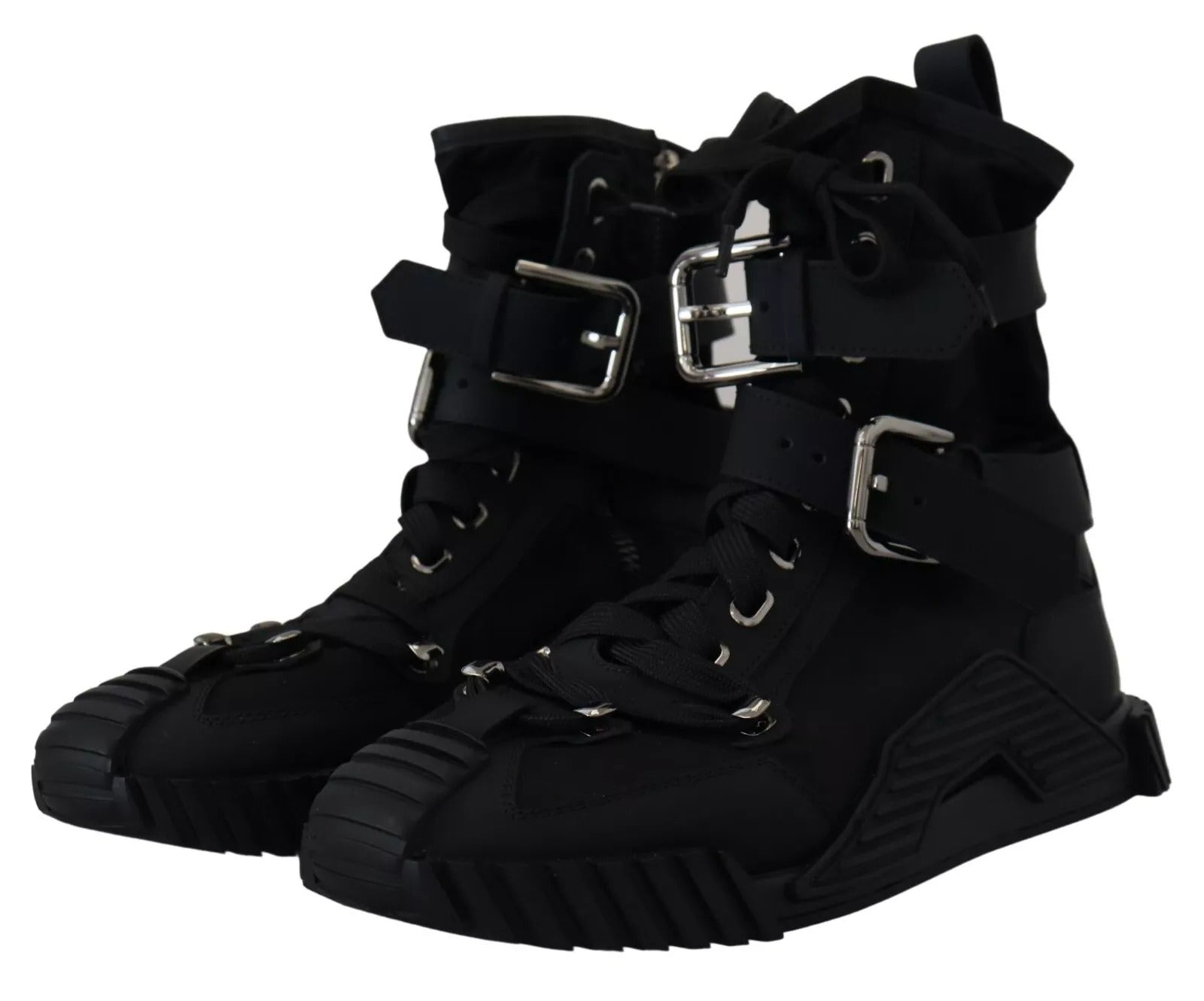 Dolce & Gabbana Black Nylon High Top Sorrento Sneakers Women's Shoes (Pre-Owned)