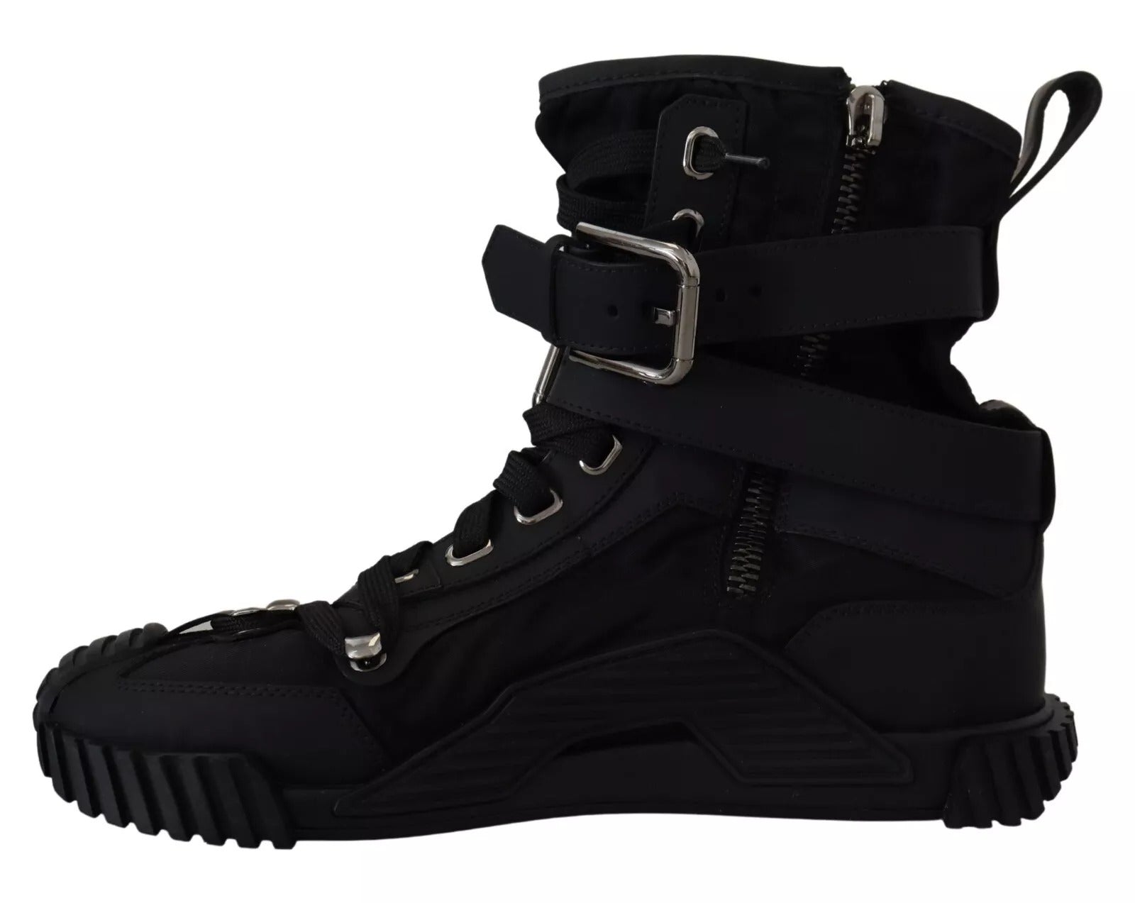 Dolce & Gabbana Black Nylon High Top Sorrento Sneakers Women's Shoes (Pre-Owned)