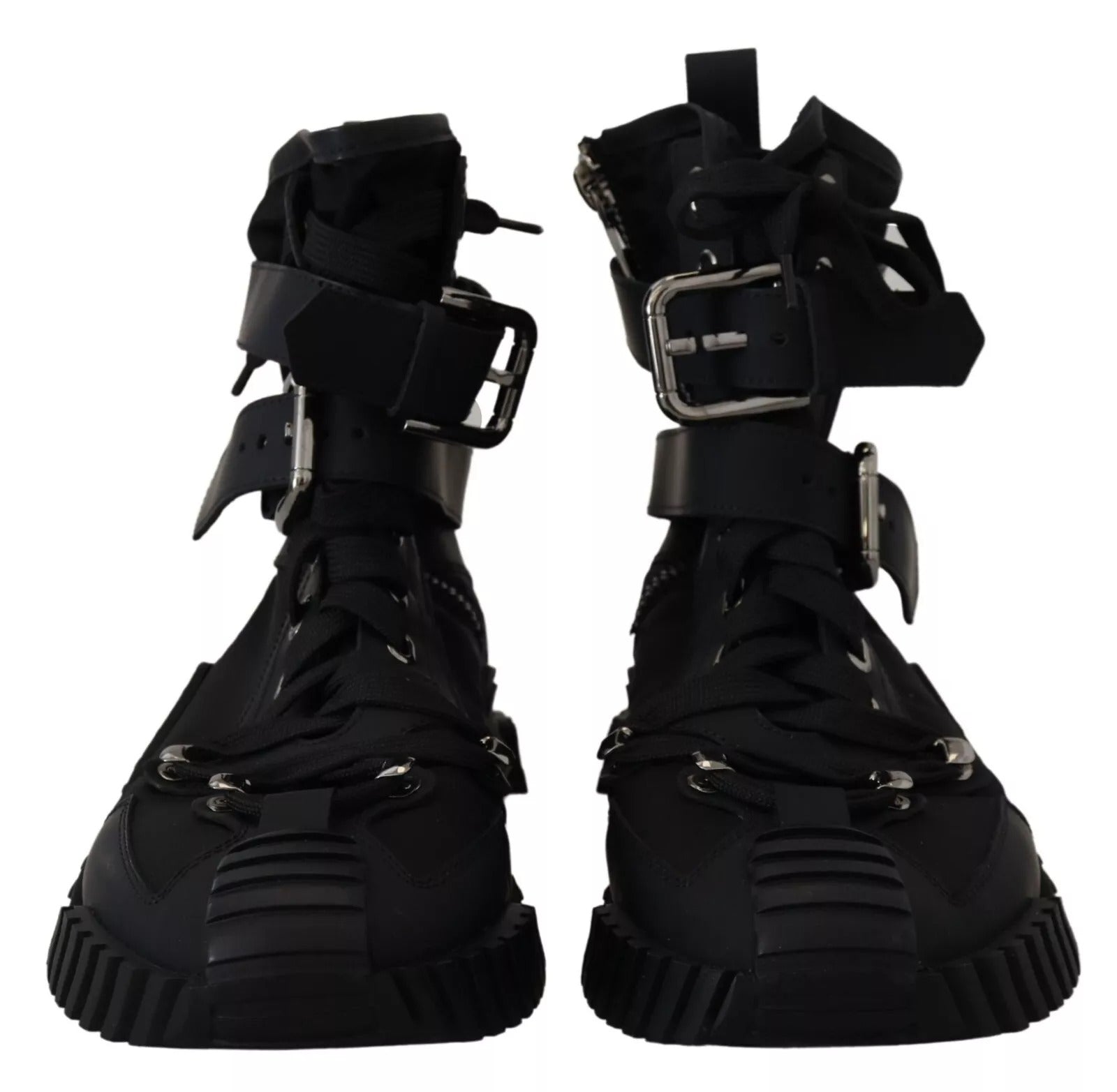 Dolce & Gabbana Sorrento Sneakers Nylon Black High Top Women's Shoes (Pre-Owned)