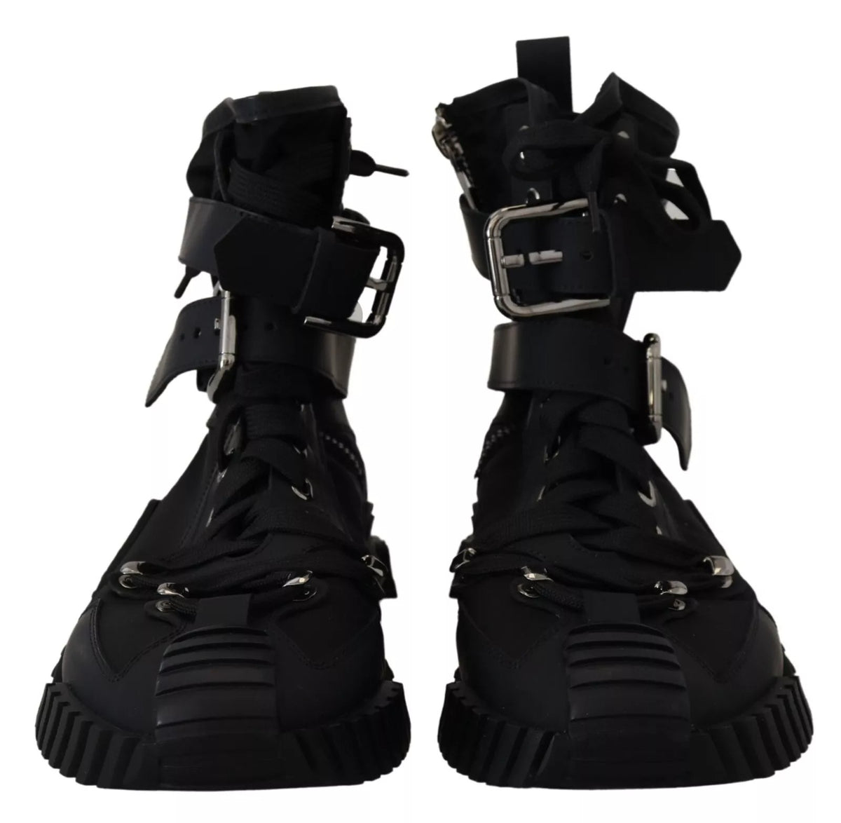 Dolce & Gabbana Sorrento Sneakers Nylon Black High Top Women's Shoes (Pre-Owned)