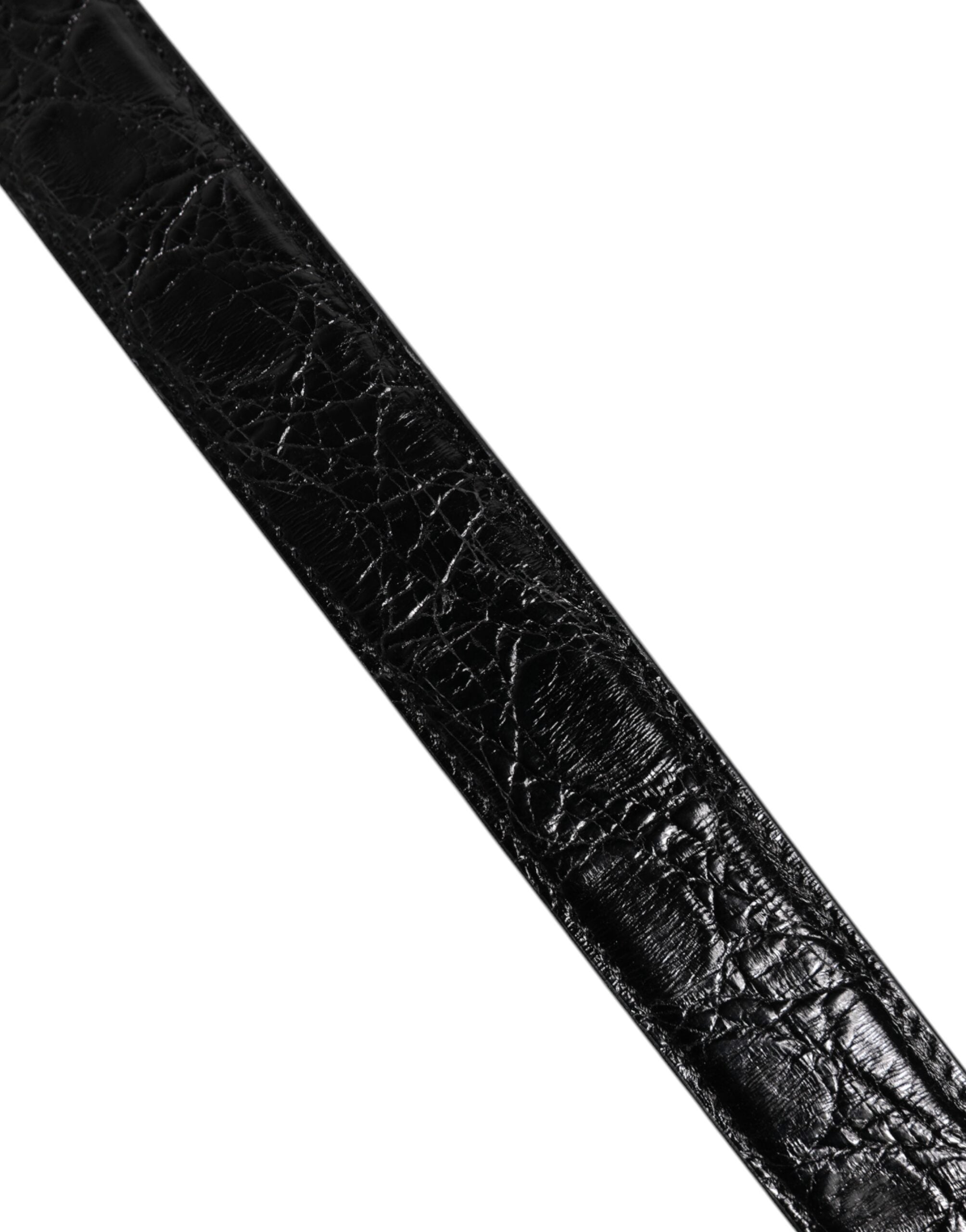 Dolce & Gabbana Black Alligator Leather Bag Shoulder Women's Strap