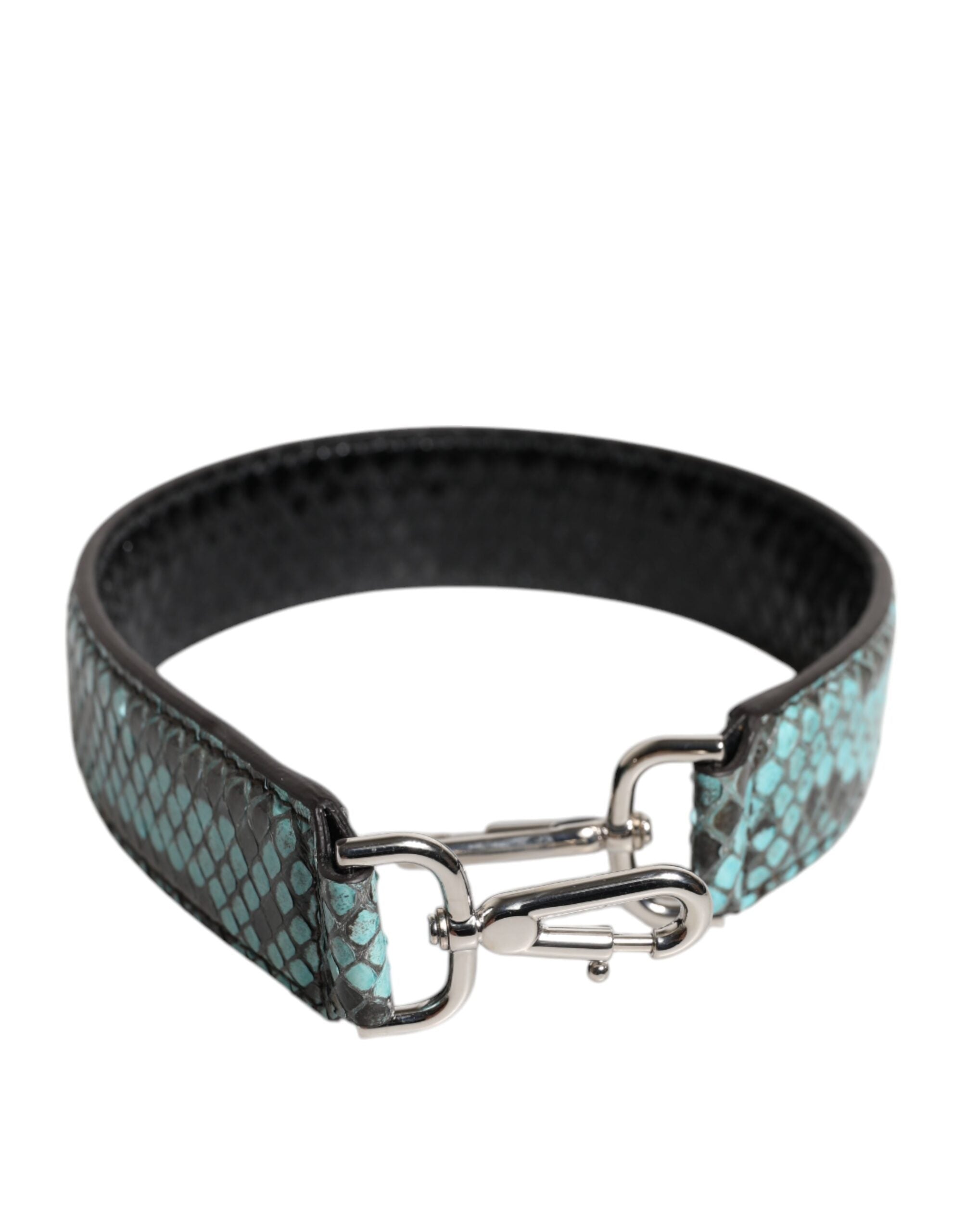 Dolce & Gabbana Black Blue Exotic Leather Bag Shoulder Women's Strap
